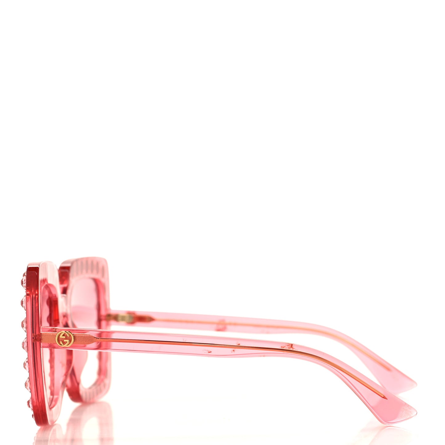 Acetate Crystal Oversize Sunglasses GG0148S Pink