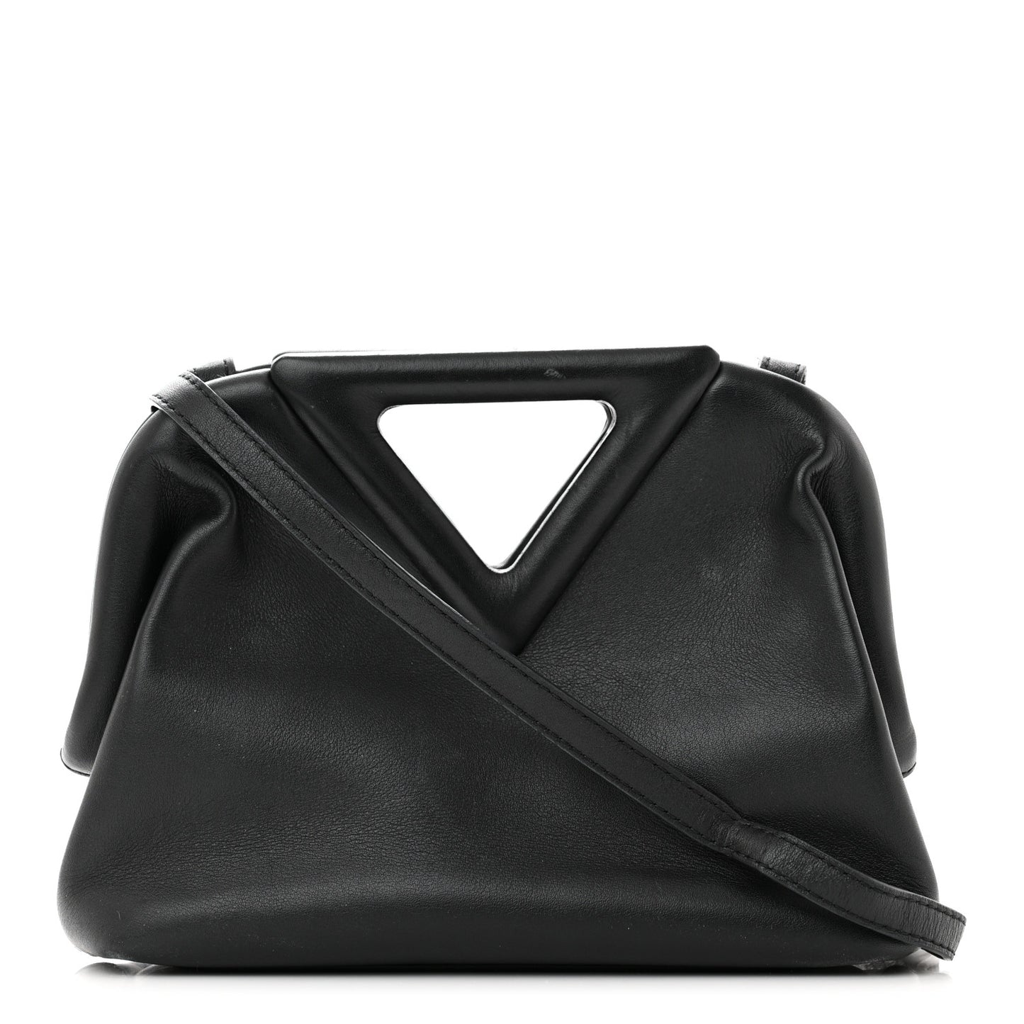 Calfskin Small The Point Triangle Bag Black