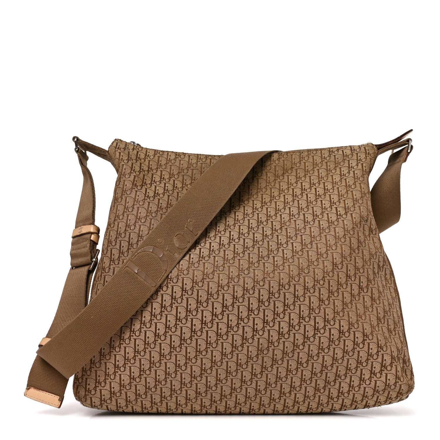 Christian Dior Canvas Diorissimo Large Messenger Bag Brown Beige