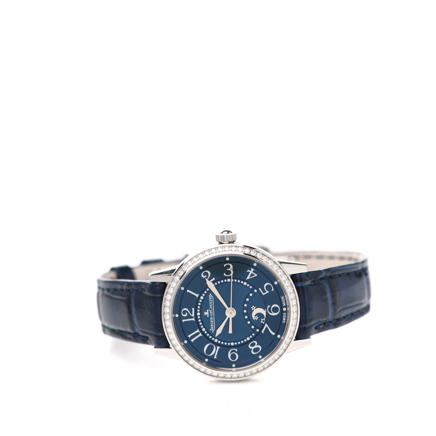 Stainless Steel Alligator Diamond 29mm Rendez-Vous Classic Day & Night Automatic Watch Blue Q3468480