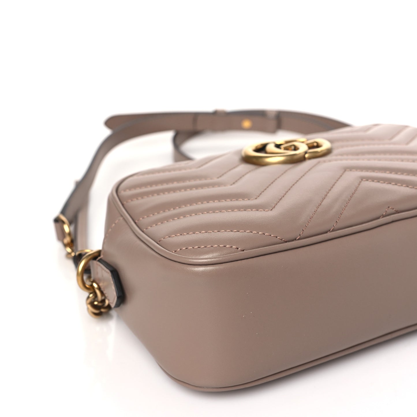 Calfskin Matelasse Small GG Marmont Chain Shoulder Bag Porcelain Rose