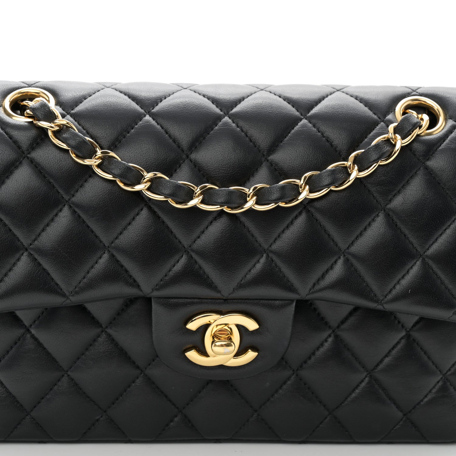Chanel Lambskin Quilted Small Double Flap Black 8 of 11