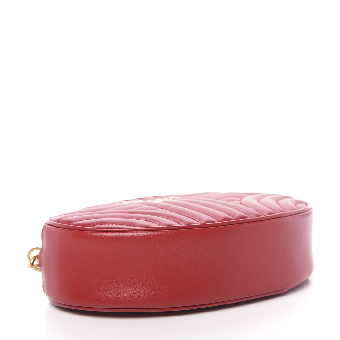 Soft Calfskin Impunture Diagramme Oval Crossbody Bag Fuoco