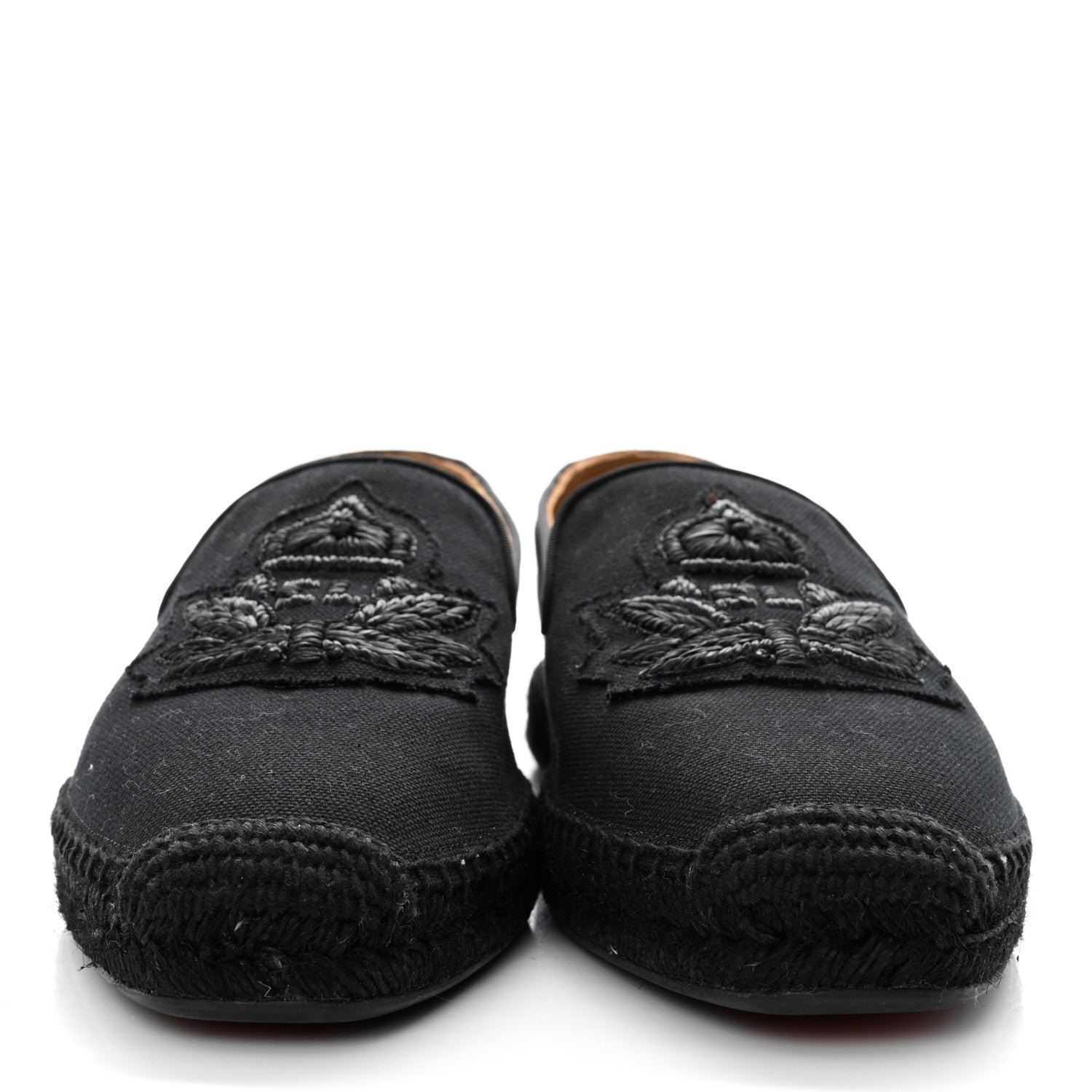 Christian Louboutin Canvas Mens Nanou Orlato Flat Espadrilles 44 Black 1 of 6