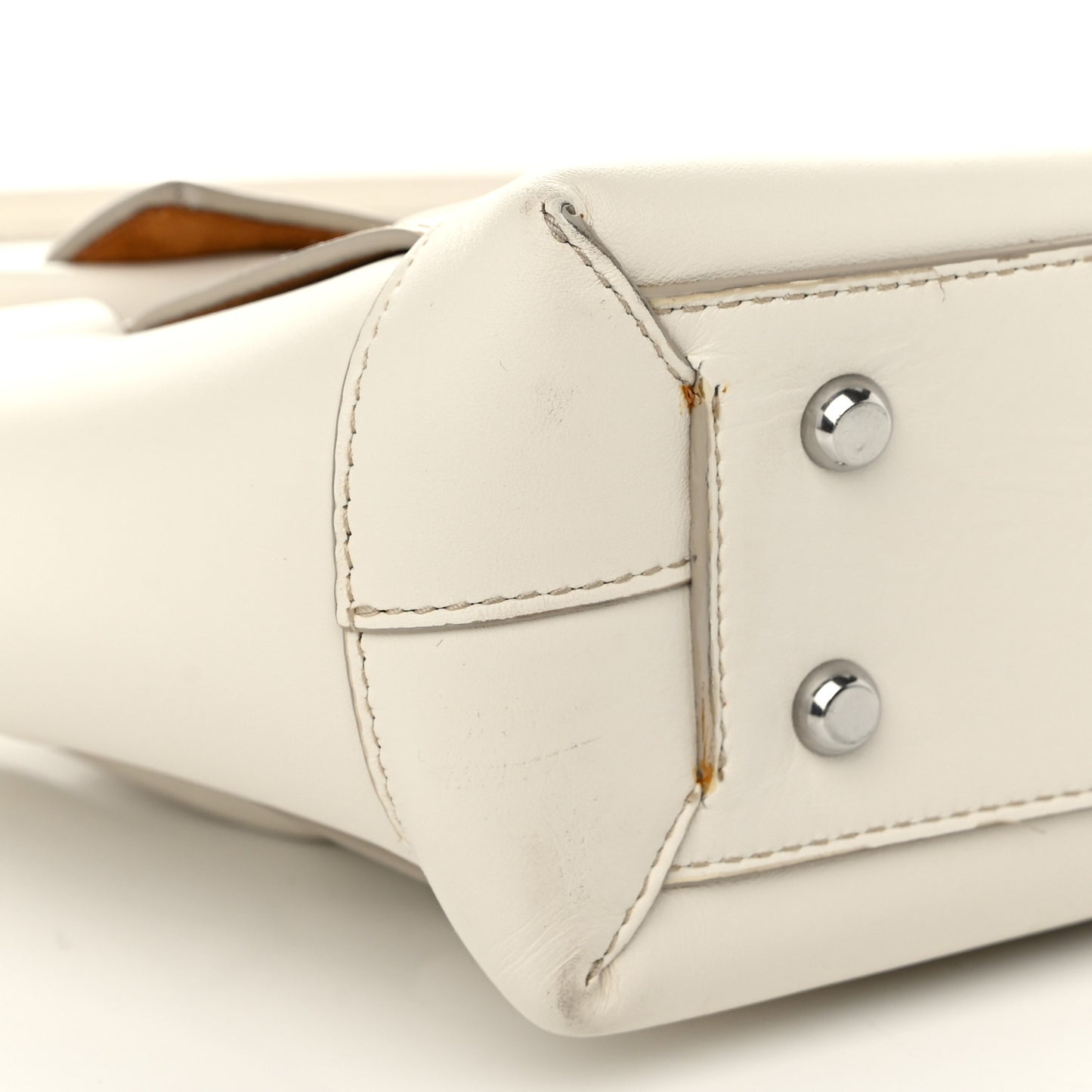 French Calfskin Maxi Intrecciato Small Arco Bianco