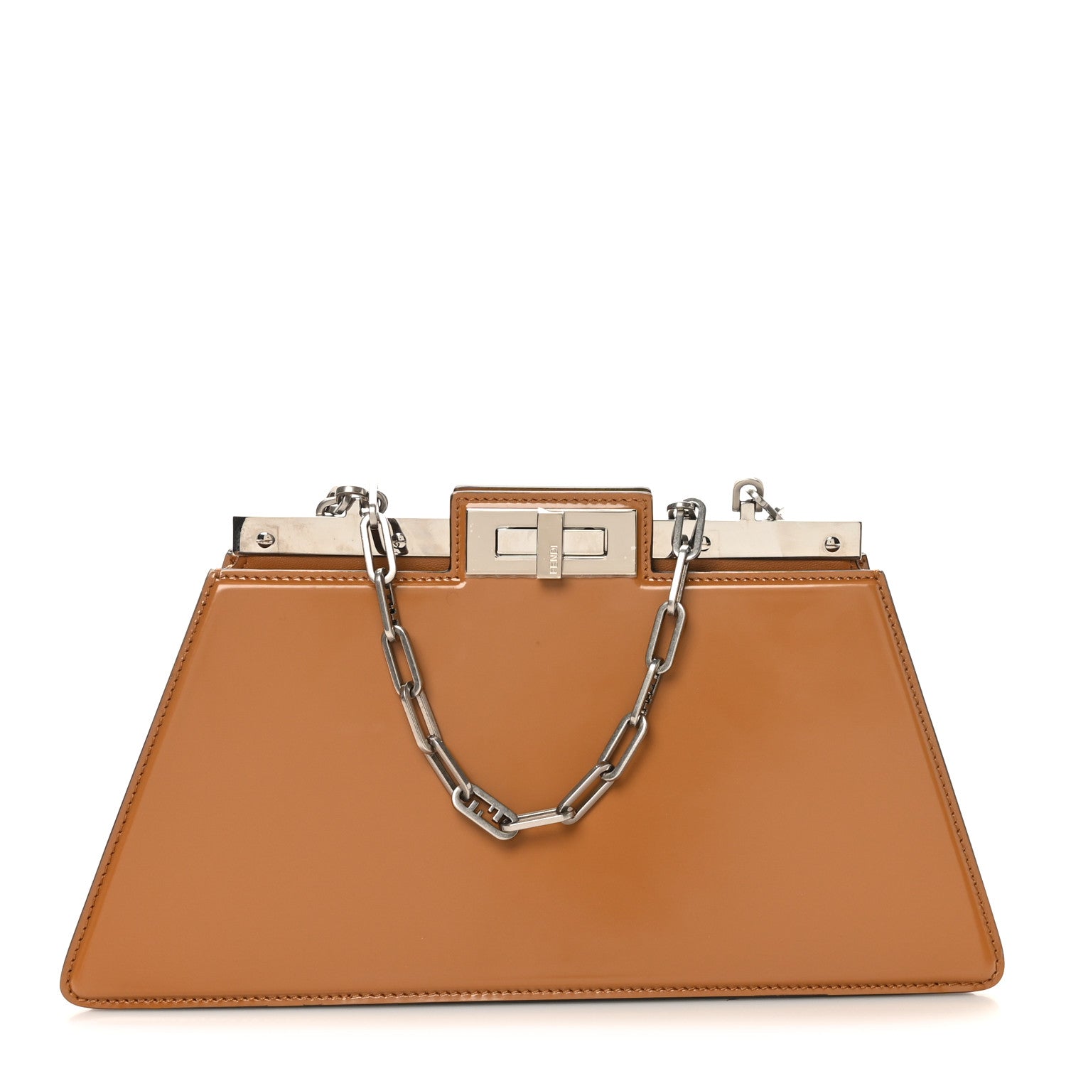 Fendi Patent Peekaboo Cut Caramello 1813590 – FASHIONPHILE