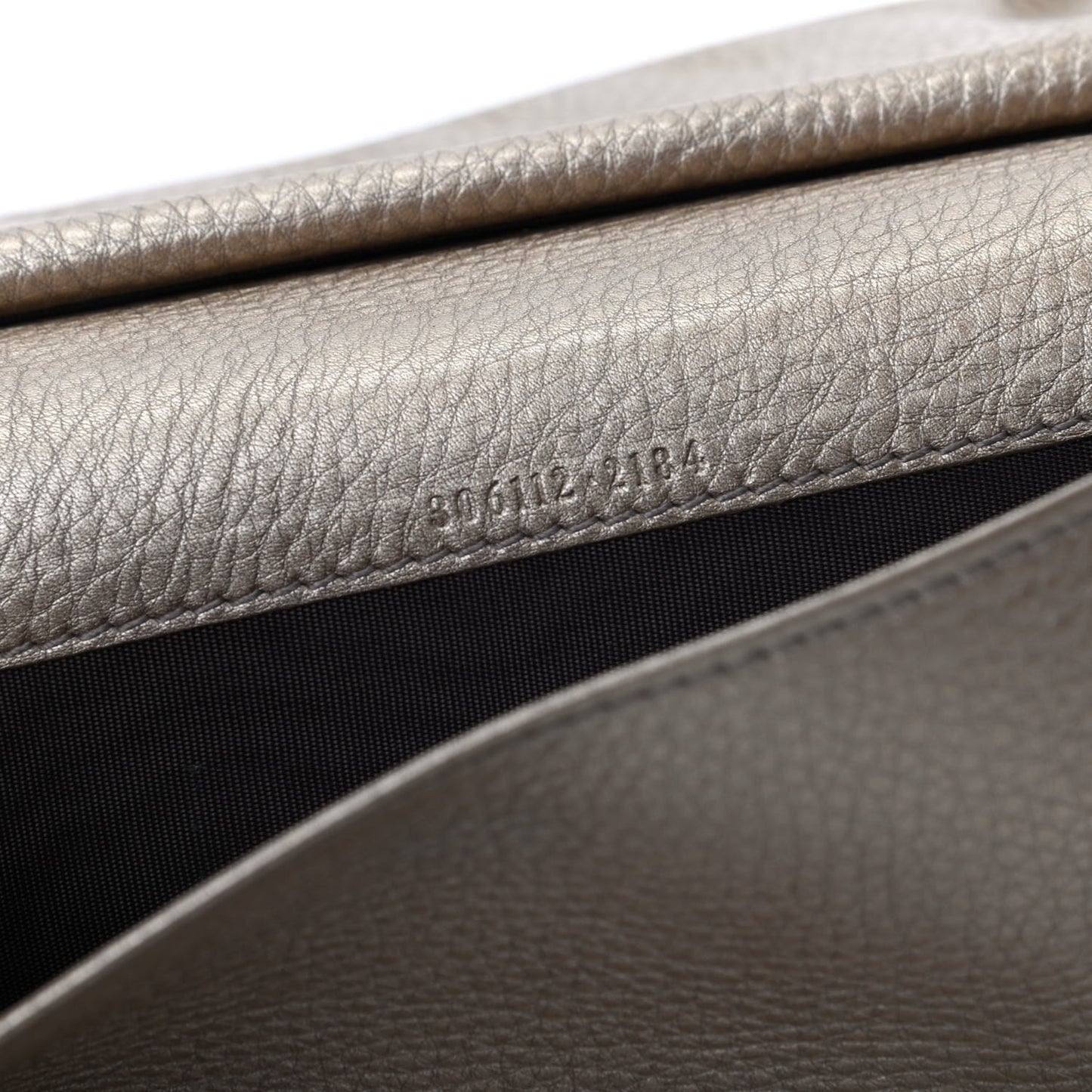 Metallic Pebbled Calfskin Soho Zip Around Wallet Golden Beige