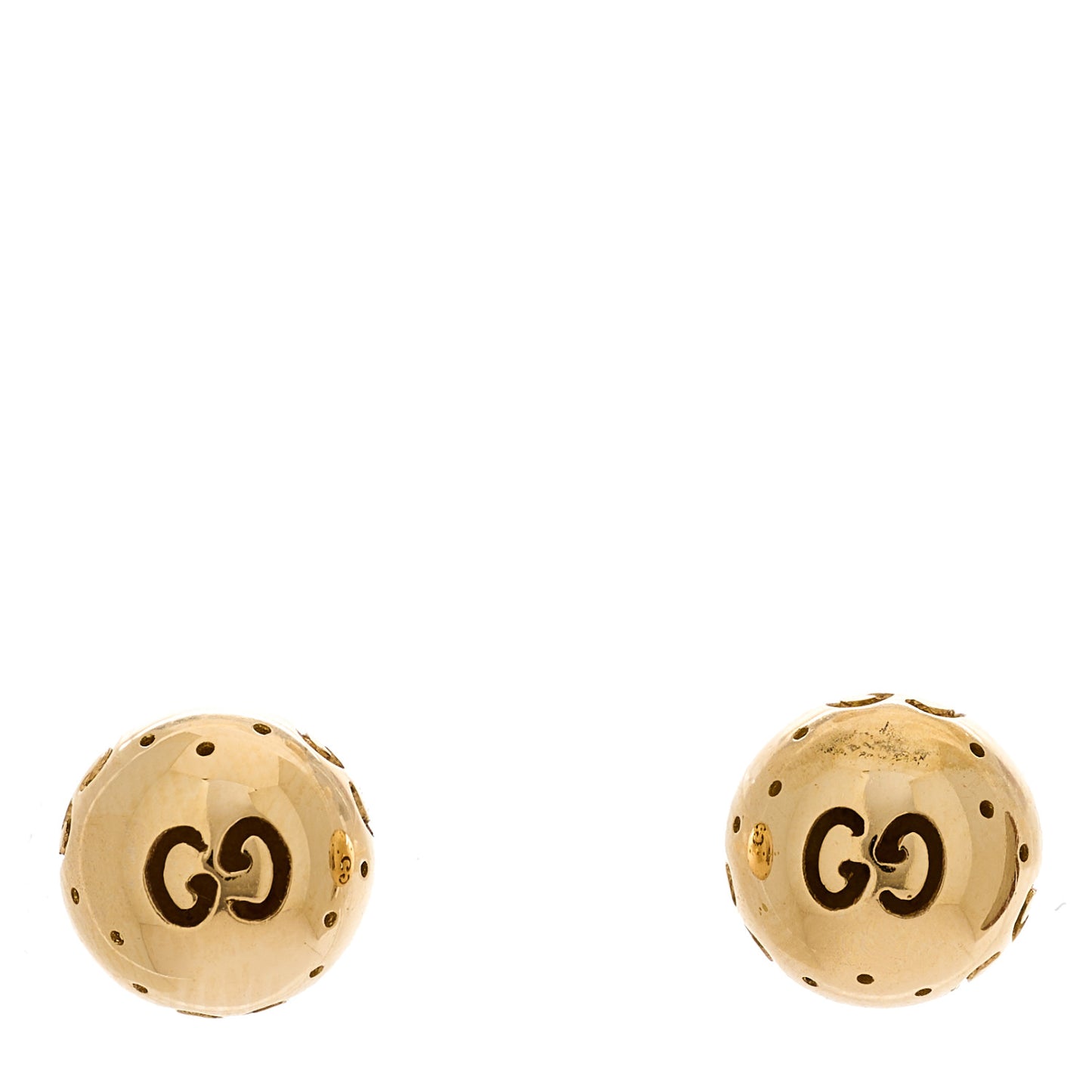 18K Yellow Gold Icon Ball Stud Earrings