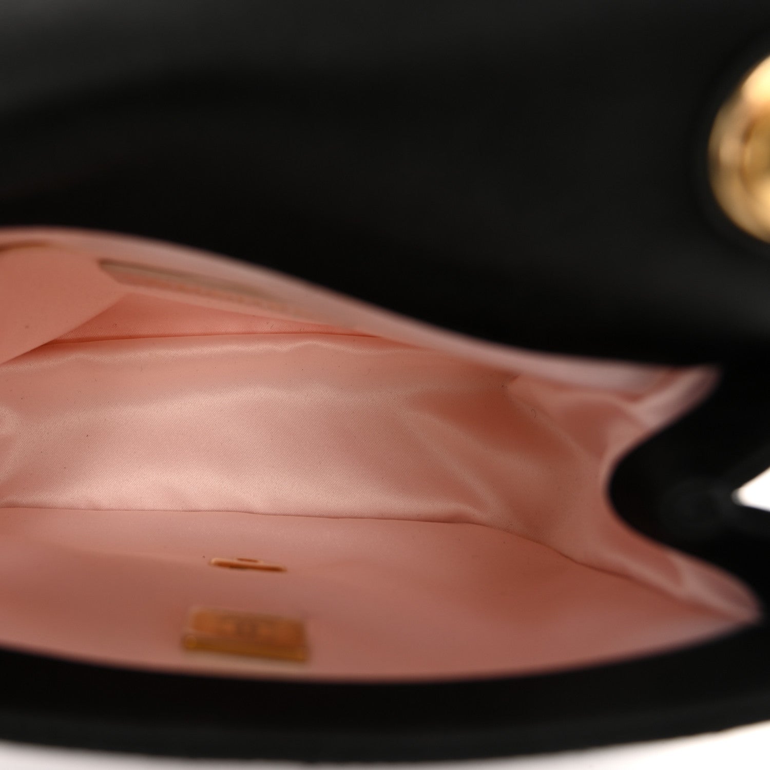 Chanel Satin Quilted Mini Logo Flap With Handle Black 5 of 10