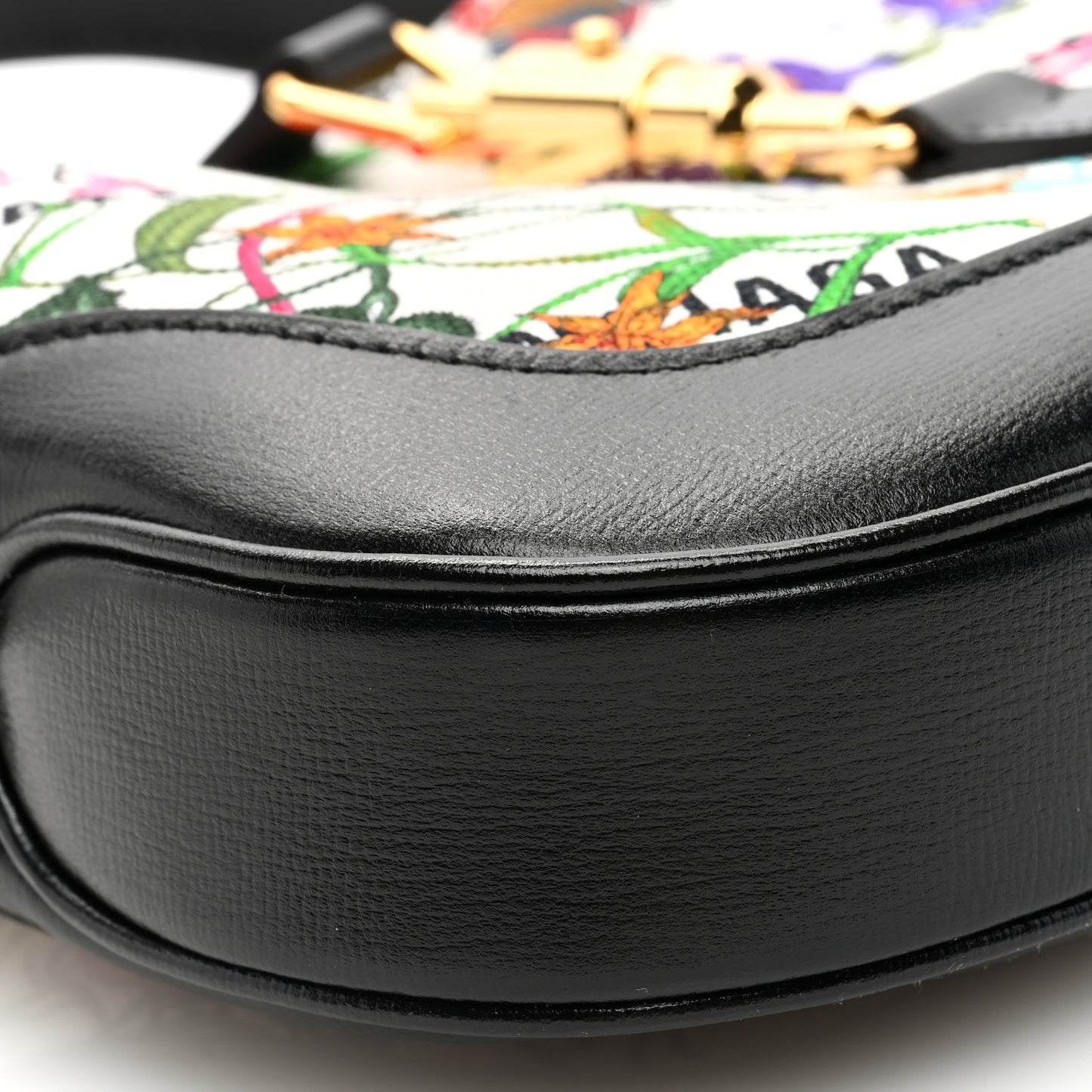 X BALENCIAGA Canvas Boarded Pluton Calfskin Flora Logo Print Small Jackie 1961 Hobo White Multicolor Black