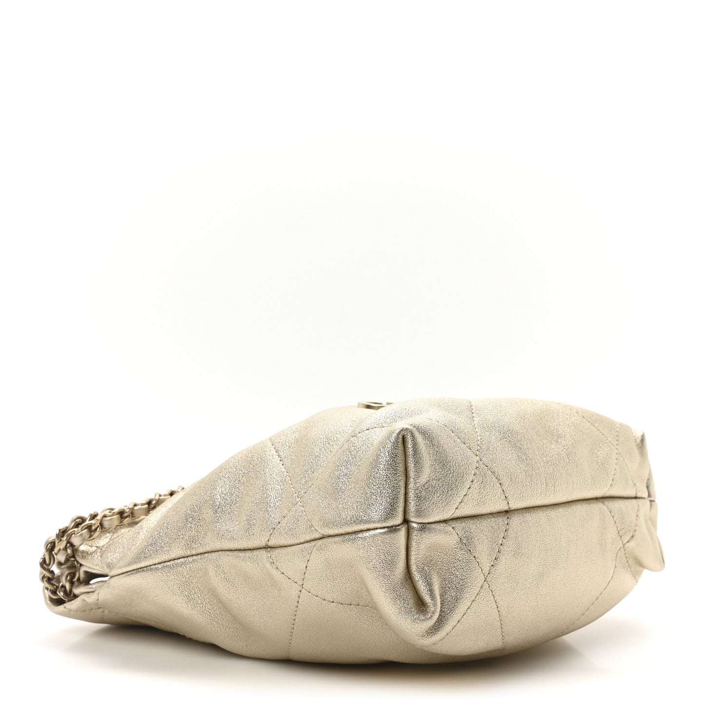 Metallic Lambskin Quilted Mini Chanel 22 Golden