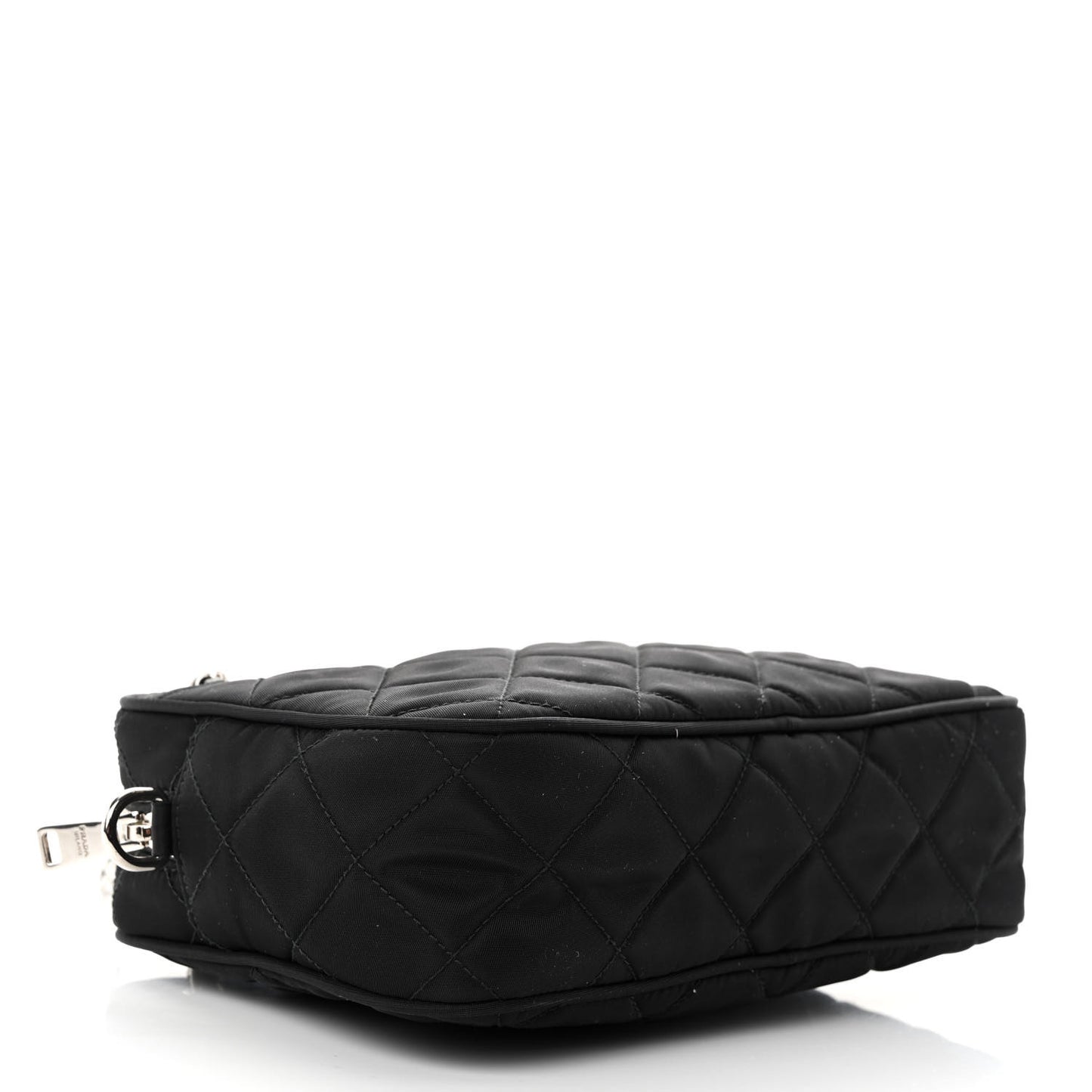 Nylon Tessuto Impuntu Quilted Bandoliera Crossbody Bag Black