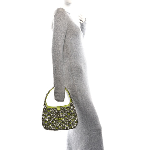 Calfskin Crystal Small Jackie 1961 Hobo Bag Green