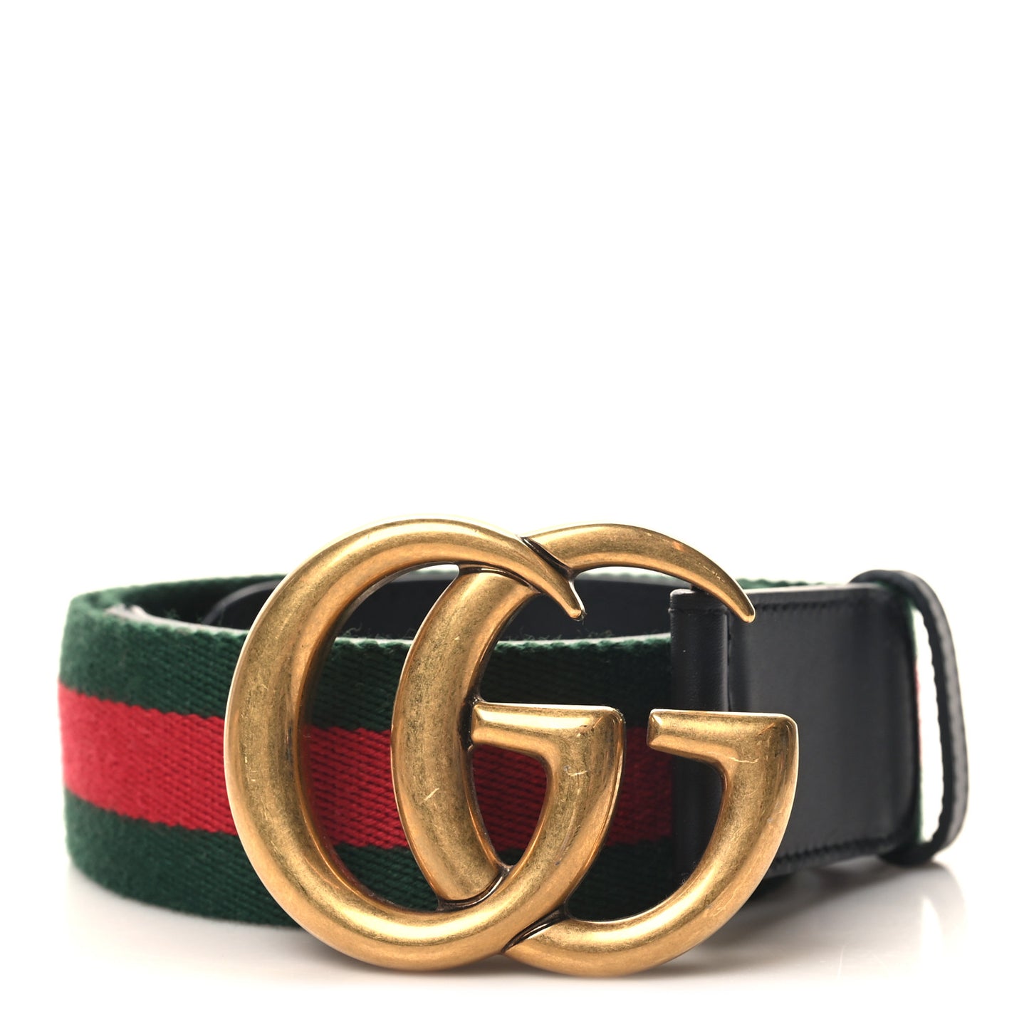 Nylon Calfskin Double G Web 40mm Belt 75 30 Green Red Dark Cocoa