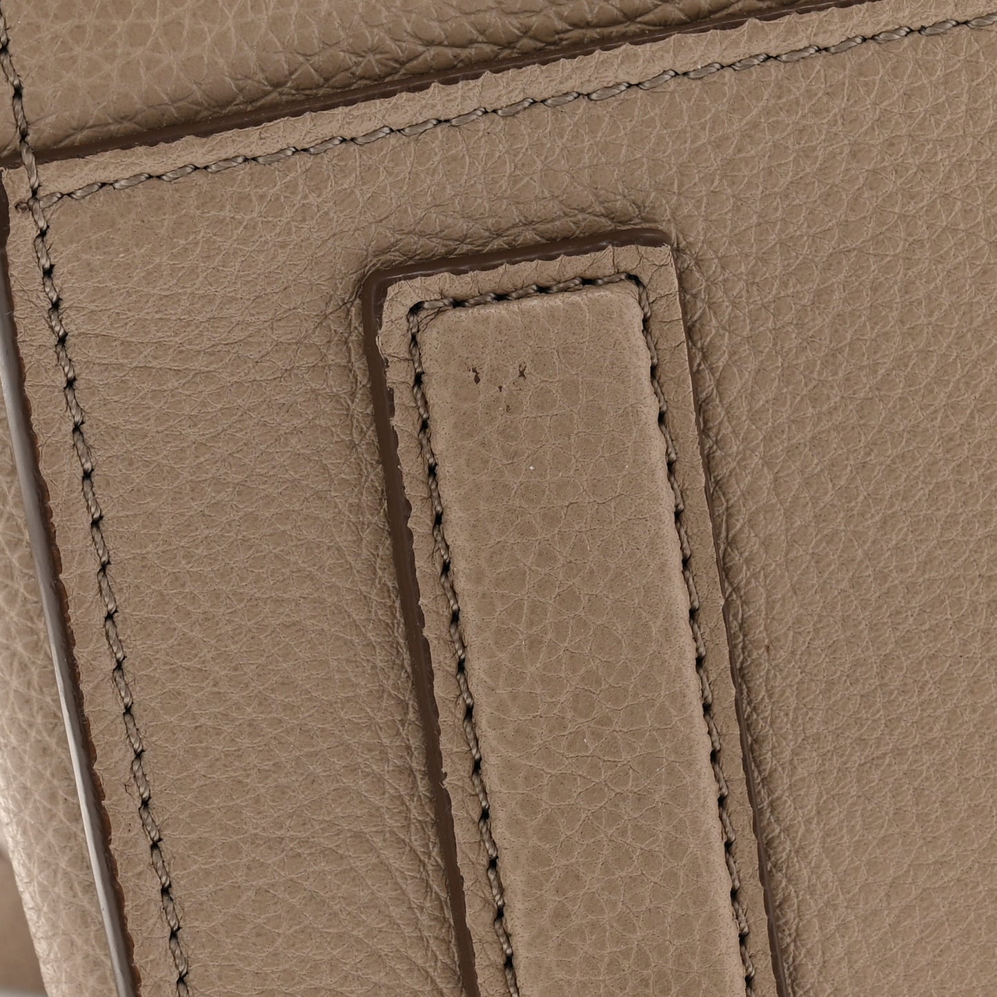 Grained Calfskin Small Padlock Top Handle Beige