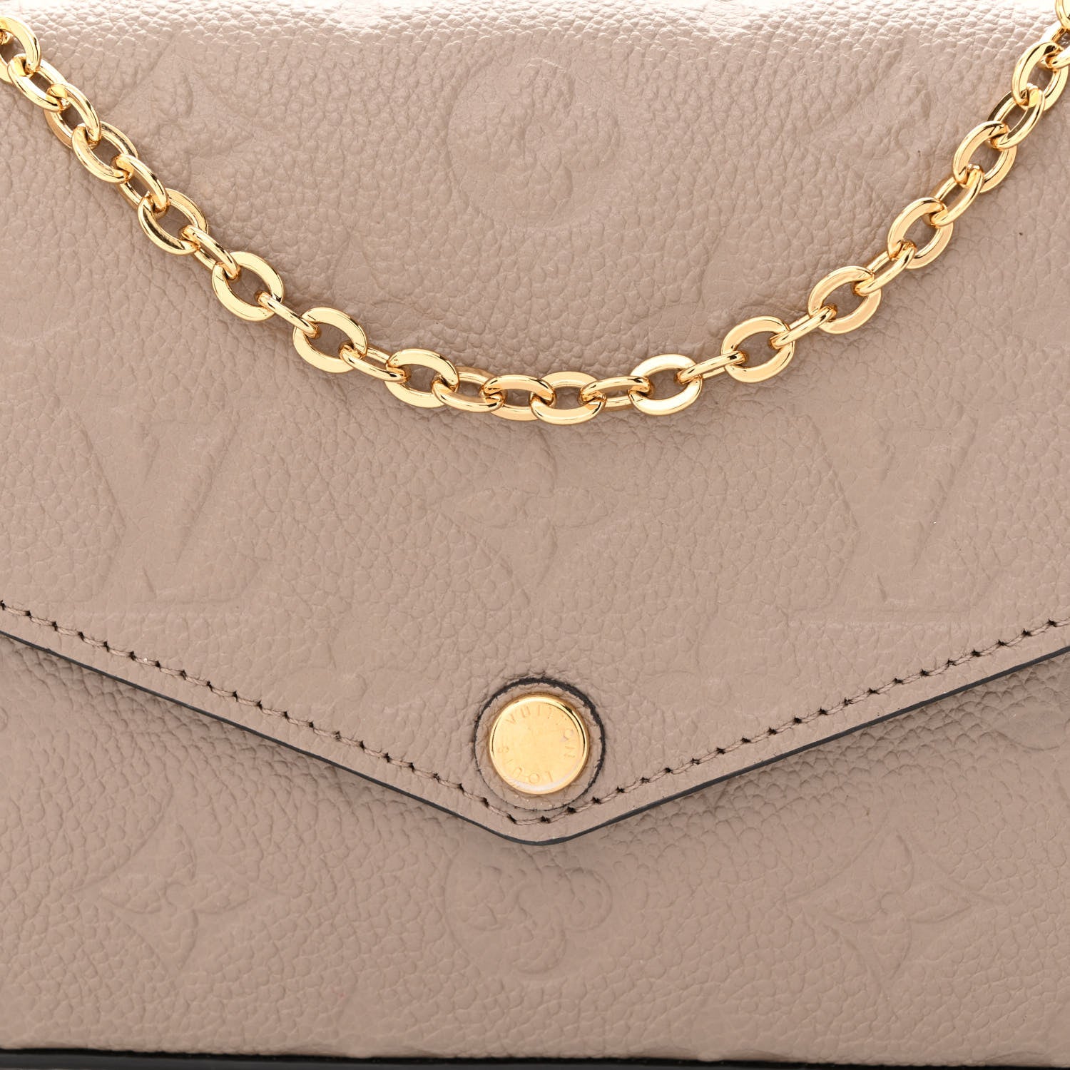 Louis Vuitton Empreinte Pochette Felicie Chain Wallet Tourterelle 10 of 13