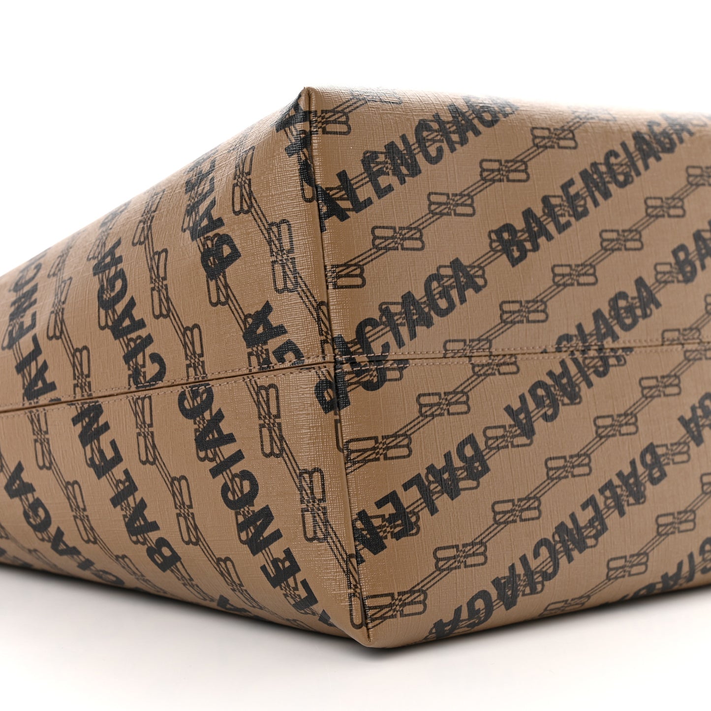 Coated Canvas BB Monogram Allover Logo Signature Tote Beige Brown Black