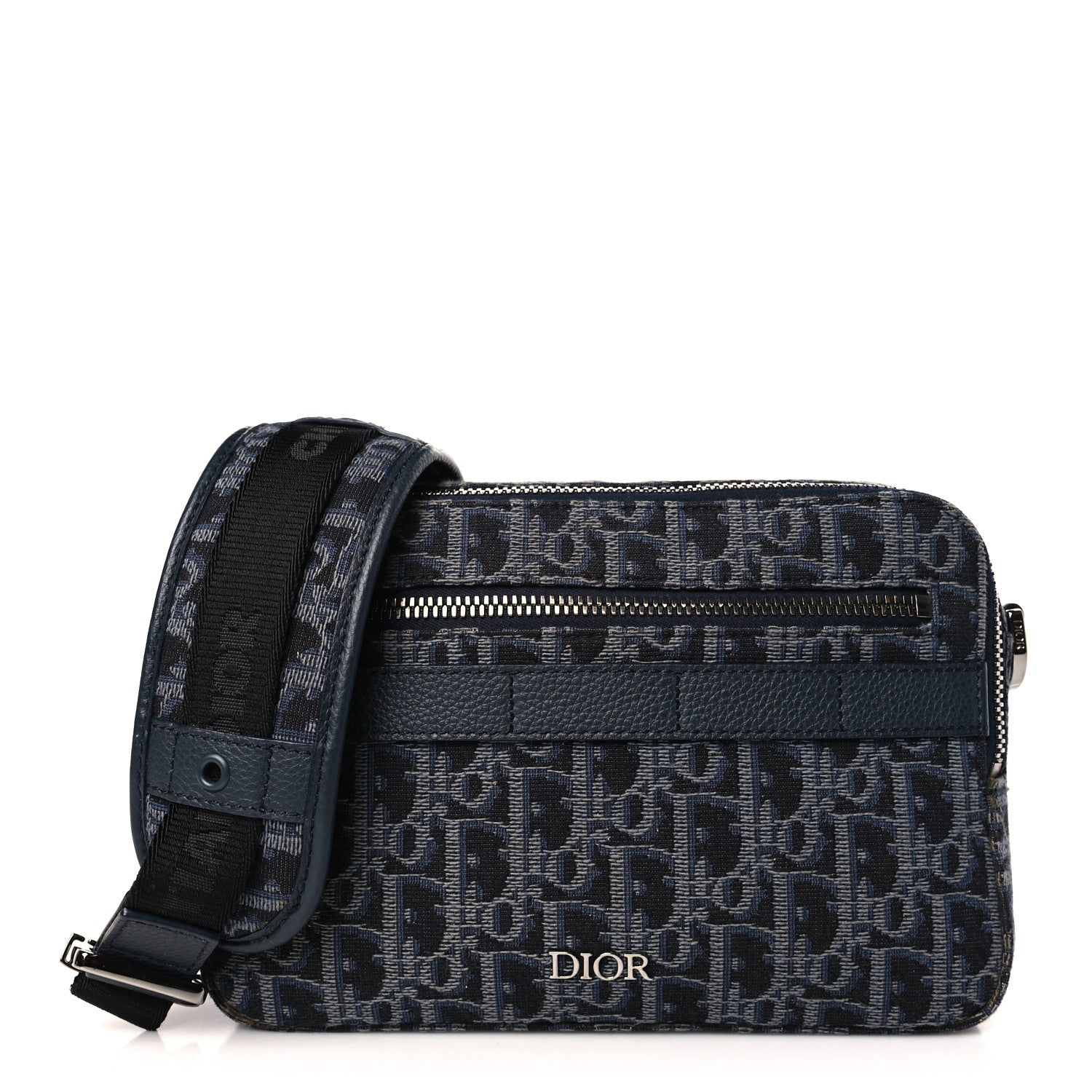 Christian Dior HOMME Oblique Jacquard Safari Messenger Navy Blue