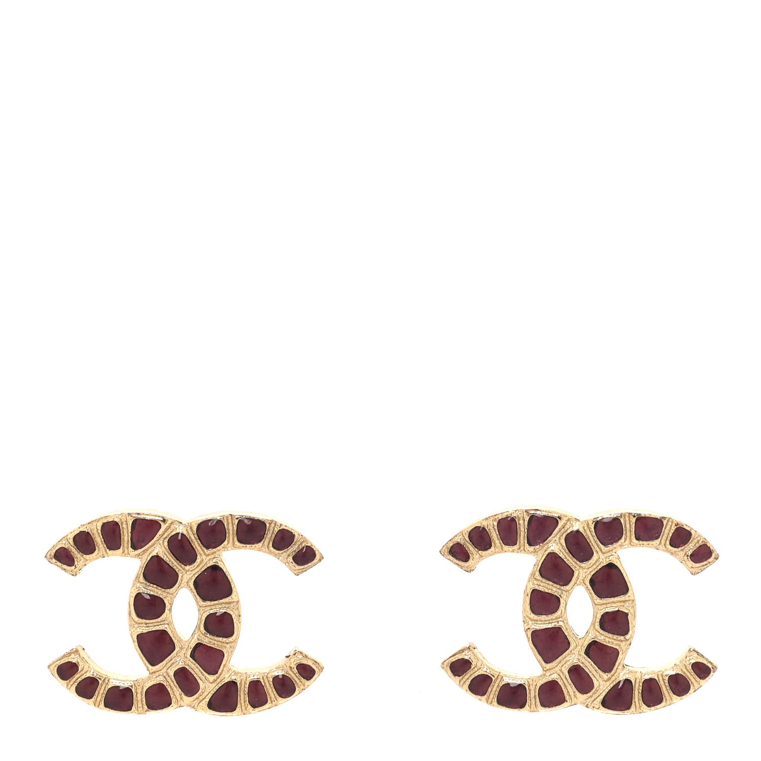 Chanel Gripoix Poured Glass Along The Nile CC Earrings Purple Gold 1 of 4