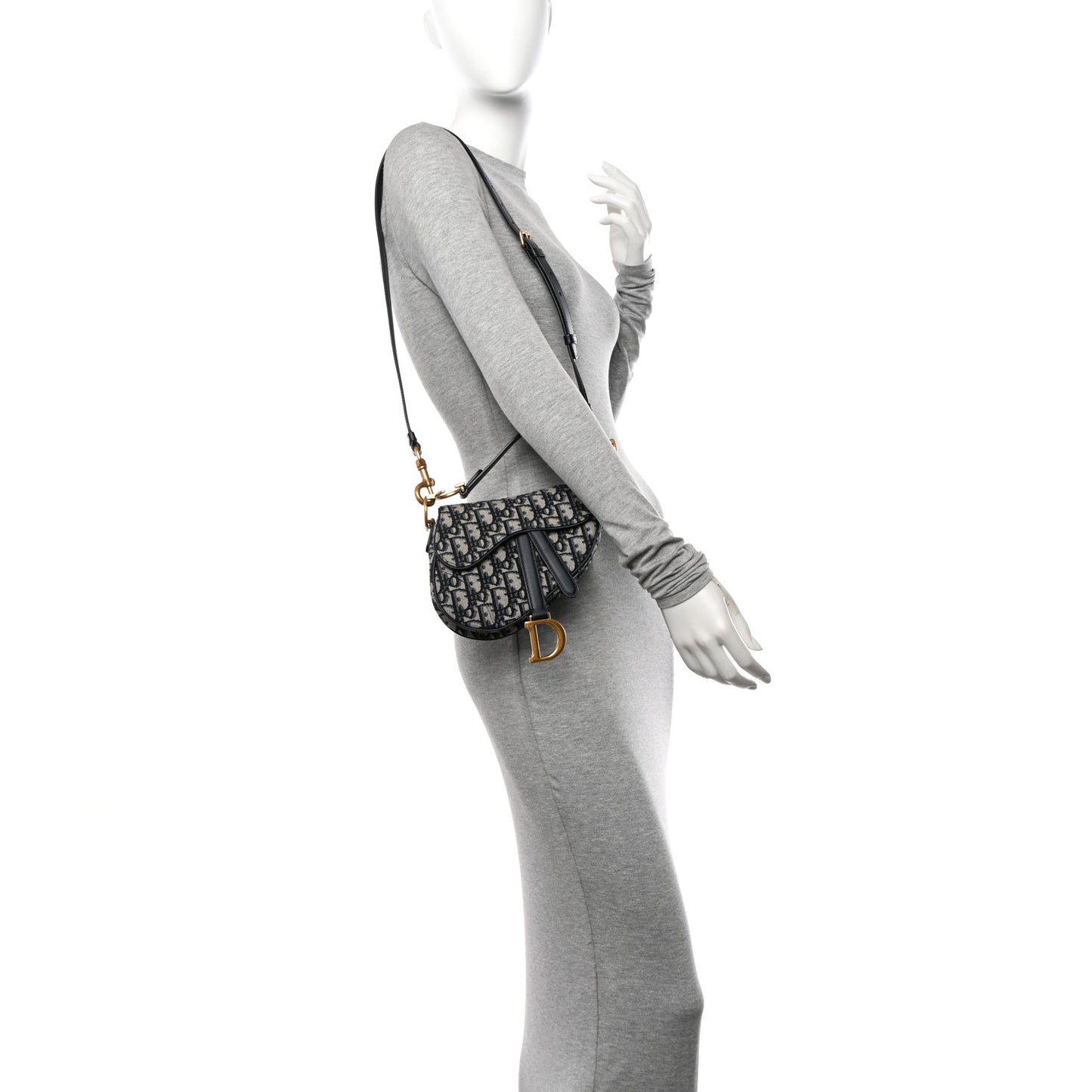 Oblique Mini Saddle Bag With Strap Blue