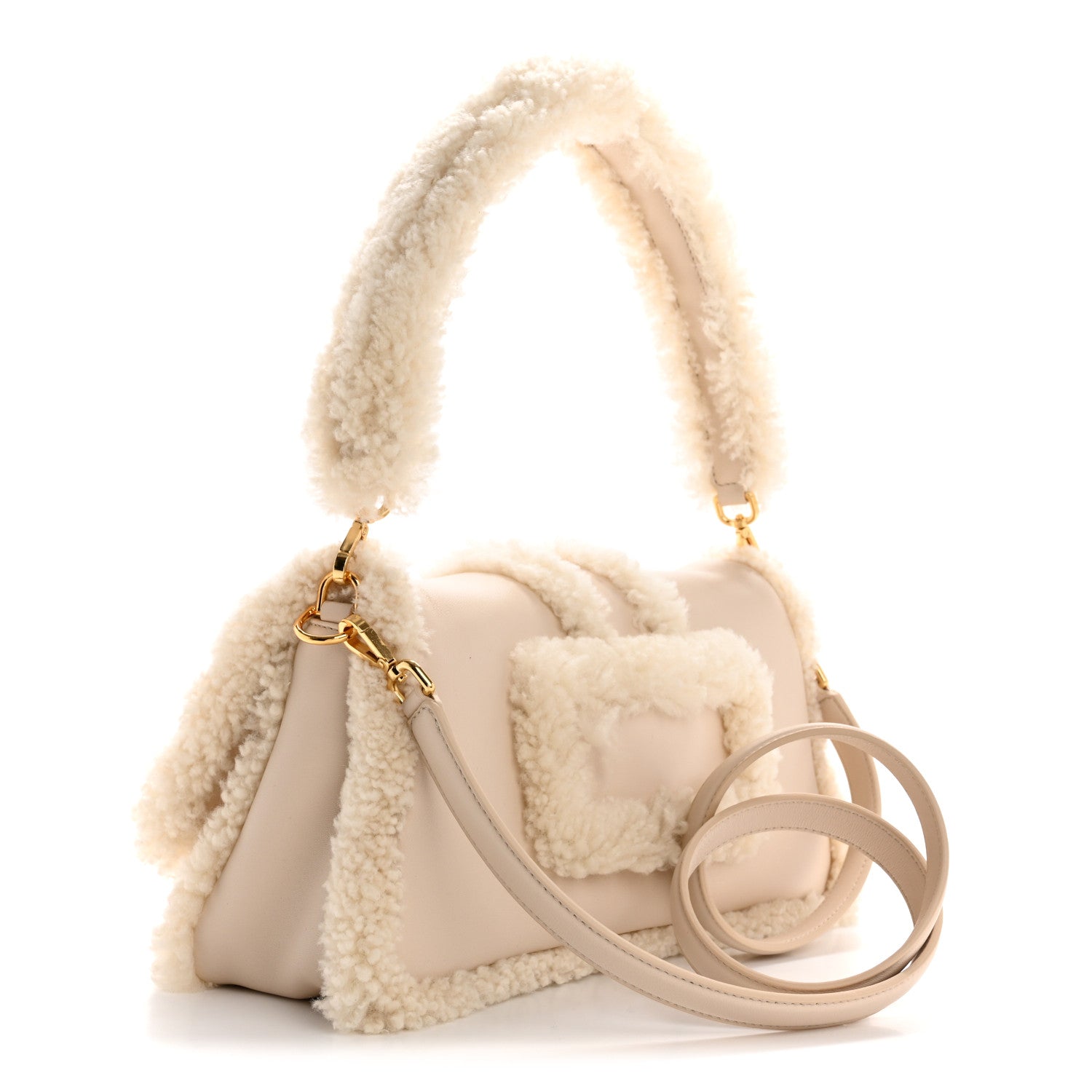 Jacquemus Calfskin Shearling Le Bambimou Ivory 3 of 9