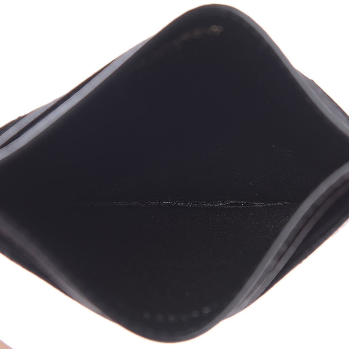 Grain De Poudre Matelasse Chevron Monogram Credit Card Case Black