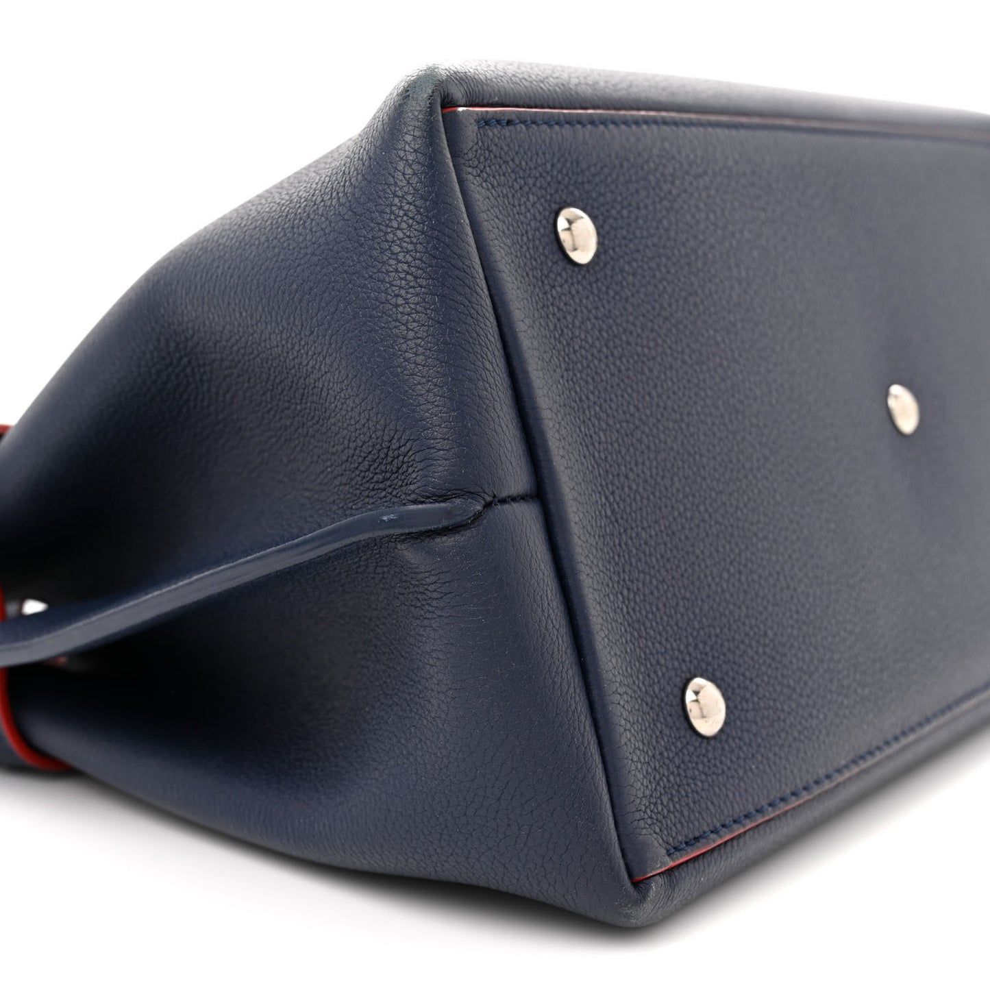 Calfskin Lockme Day Marine Rouge