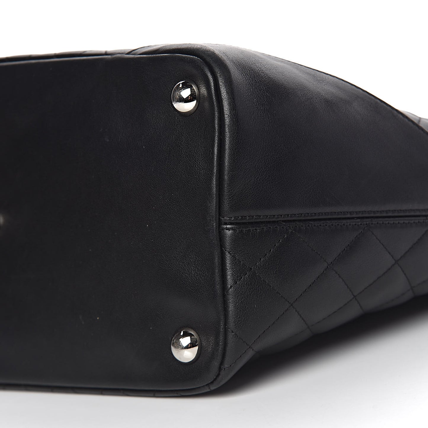 Calfskin Quilted Large Cambon Tote Black