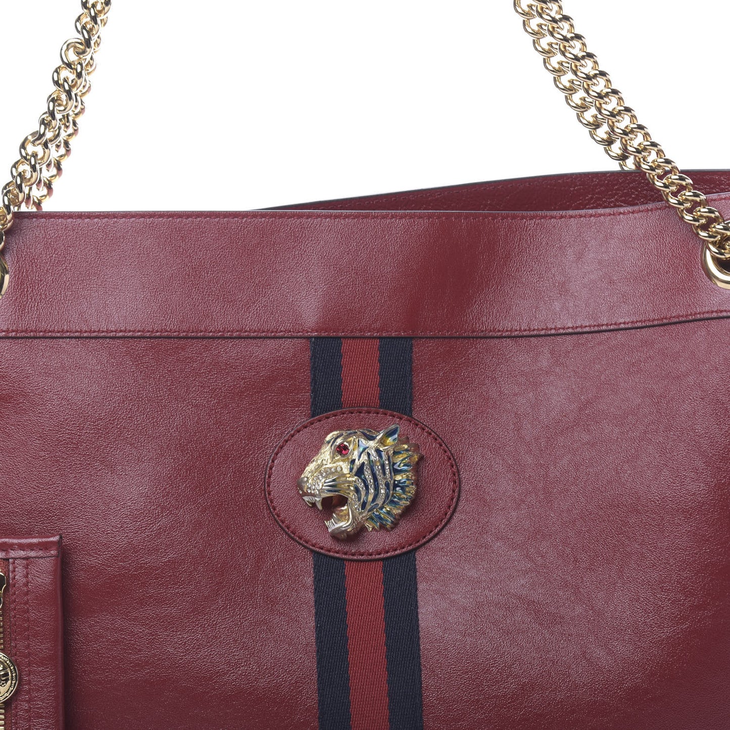 Calfskin Large Rajah Chain Tote Romantic Cherry