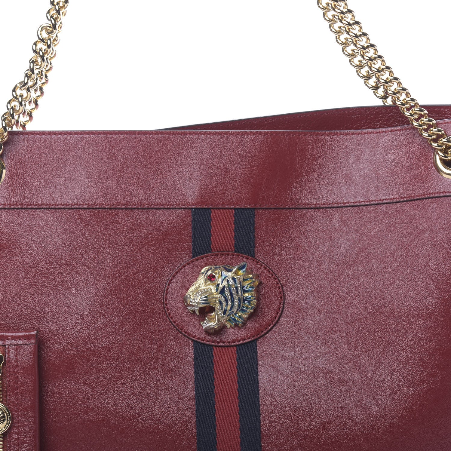 Gucci Calfskin Large Rajah Chain Tote Romantic Cherry 8 of 10