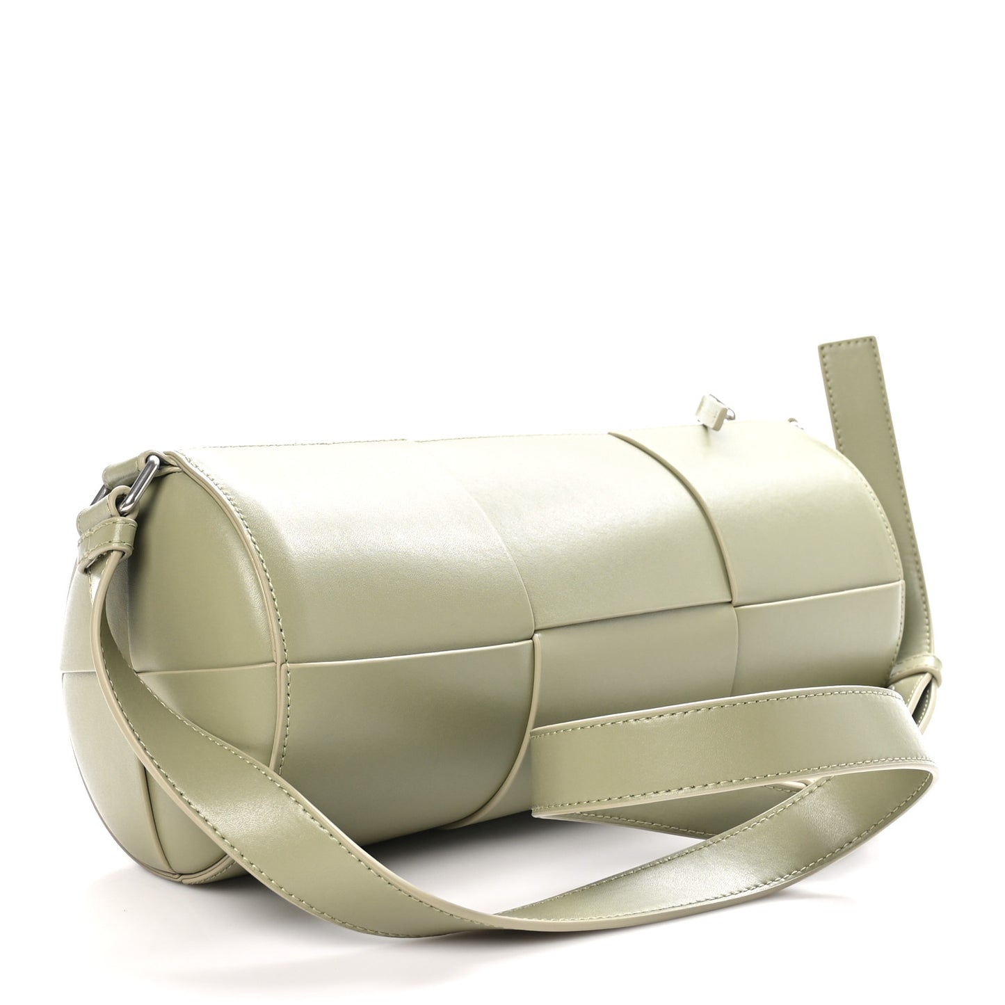 Calfskin Maxi Intreccio Medium Canette Crossbody Bag Green
