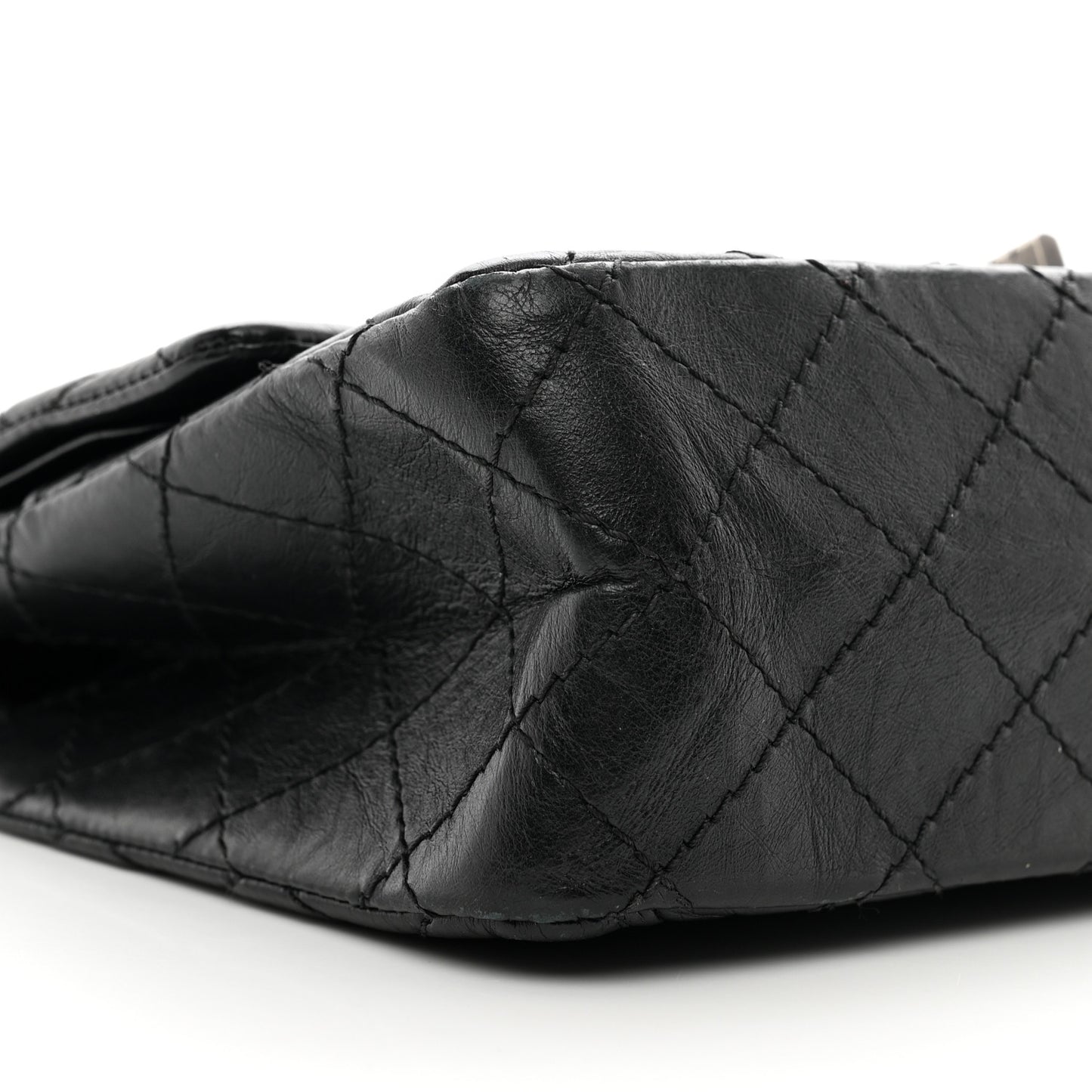 Aged Calfskin Quilted 2.55 Reissue 225 Flap Black