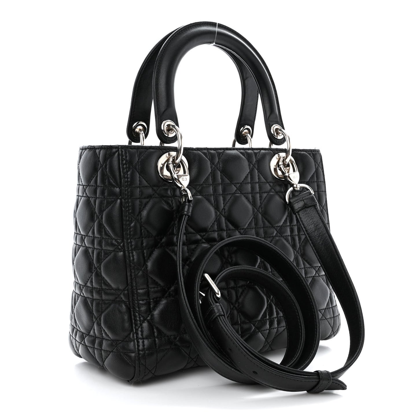 Lambskin Cannage Medium Lady Dior Black