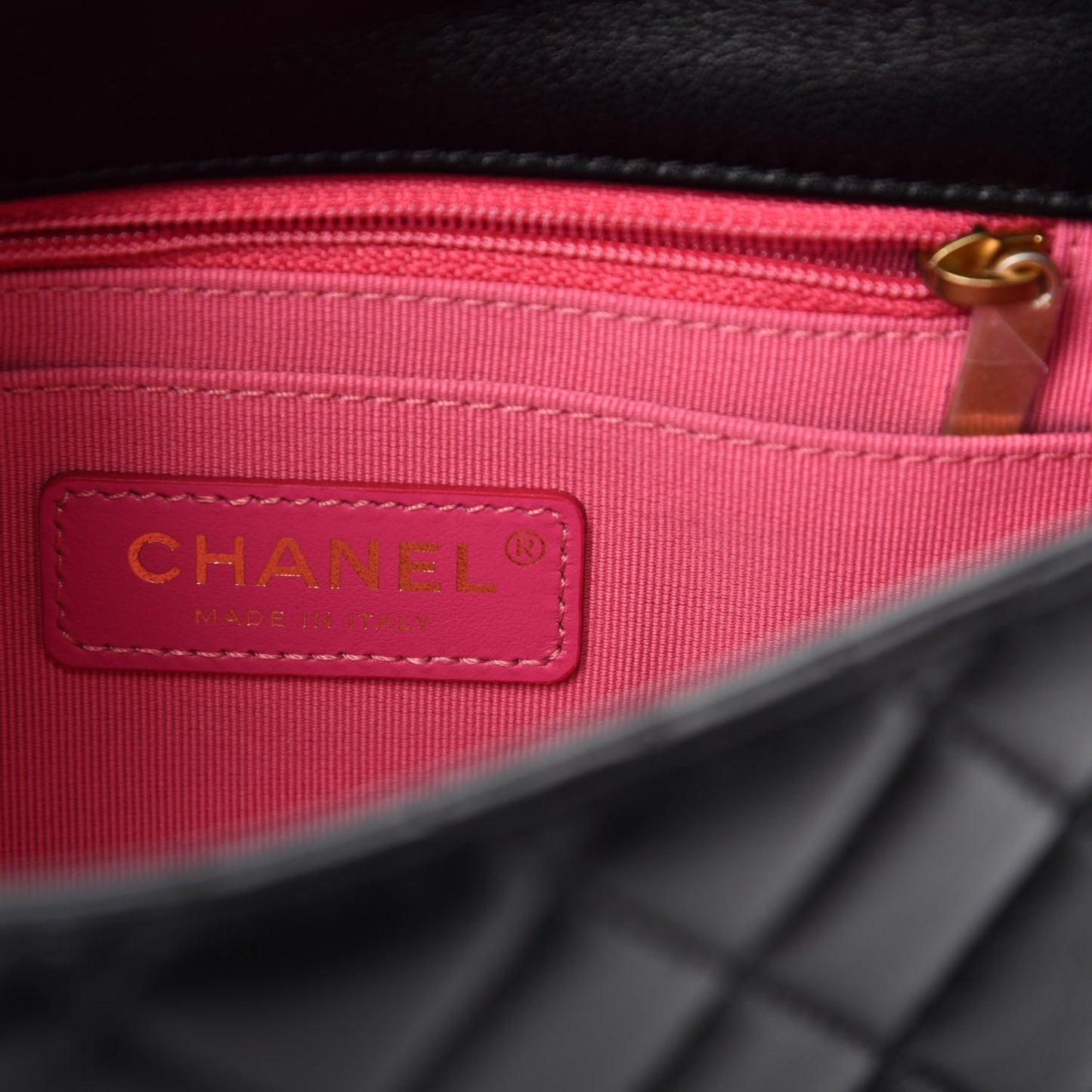 Lambskin Resin Quilted Mini Pearl Samba Square Flap Black