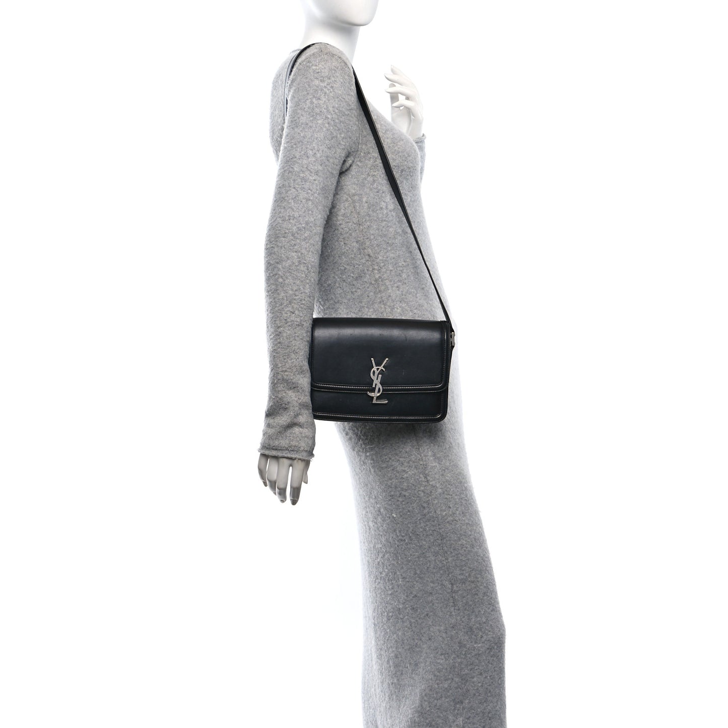 Box Calfskin Monogram Medium Solferino Satchel Black