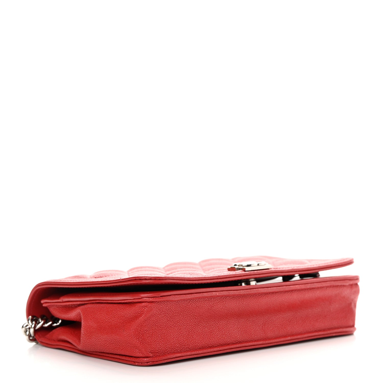 Chanel Caviar Quilted Boy Wallet On Chain WOC Red 4 of 17
