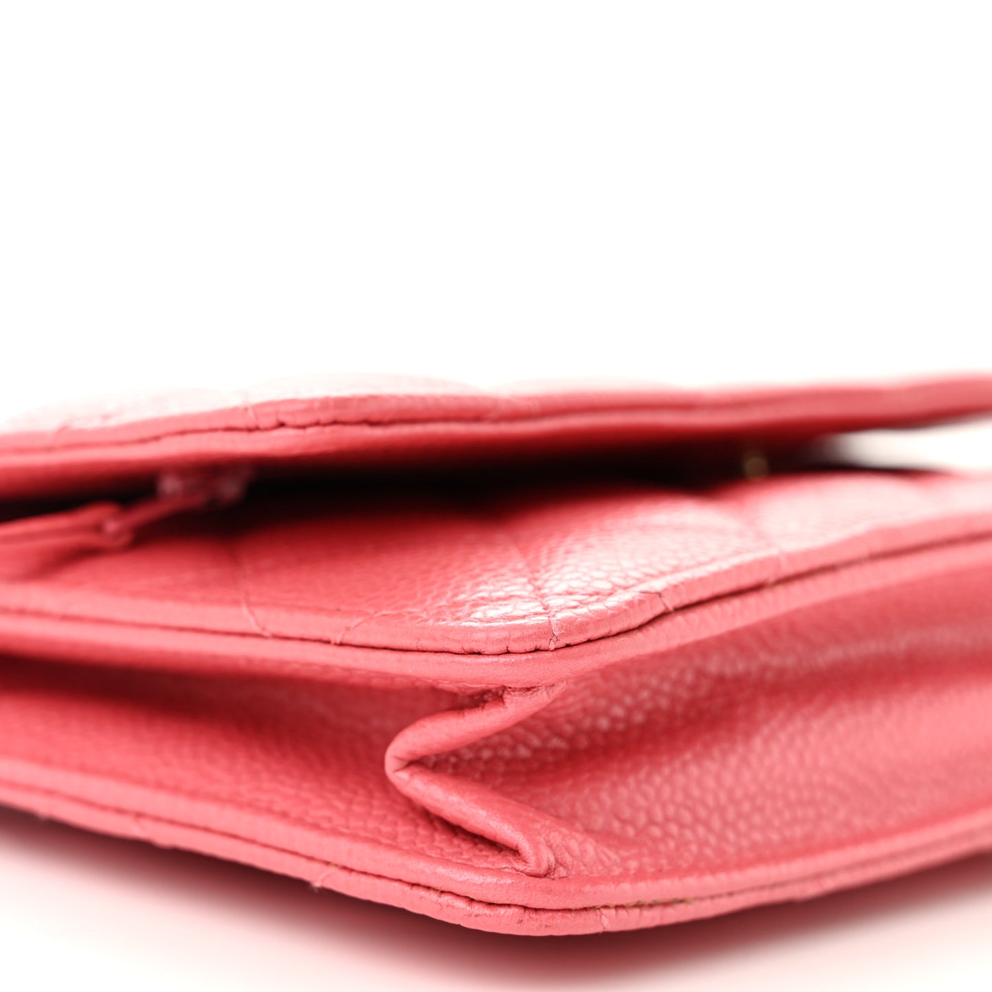 Caviar Quilted Wallet on Chain WOC Pink