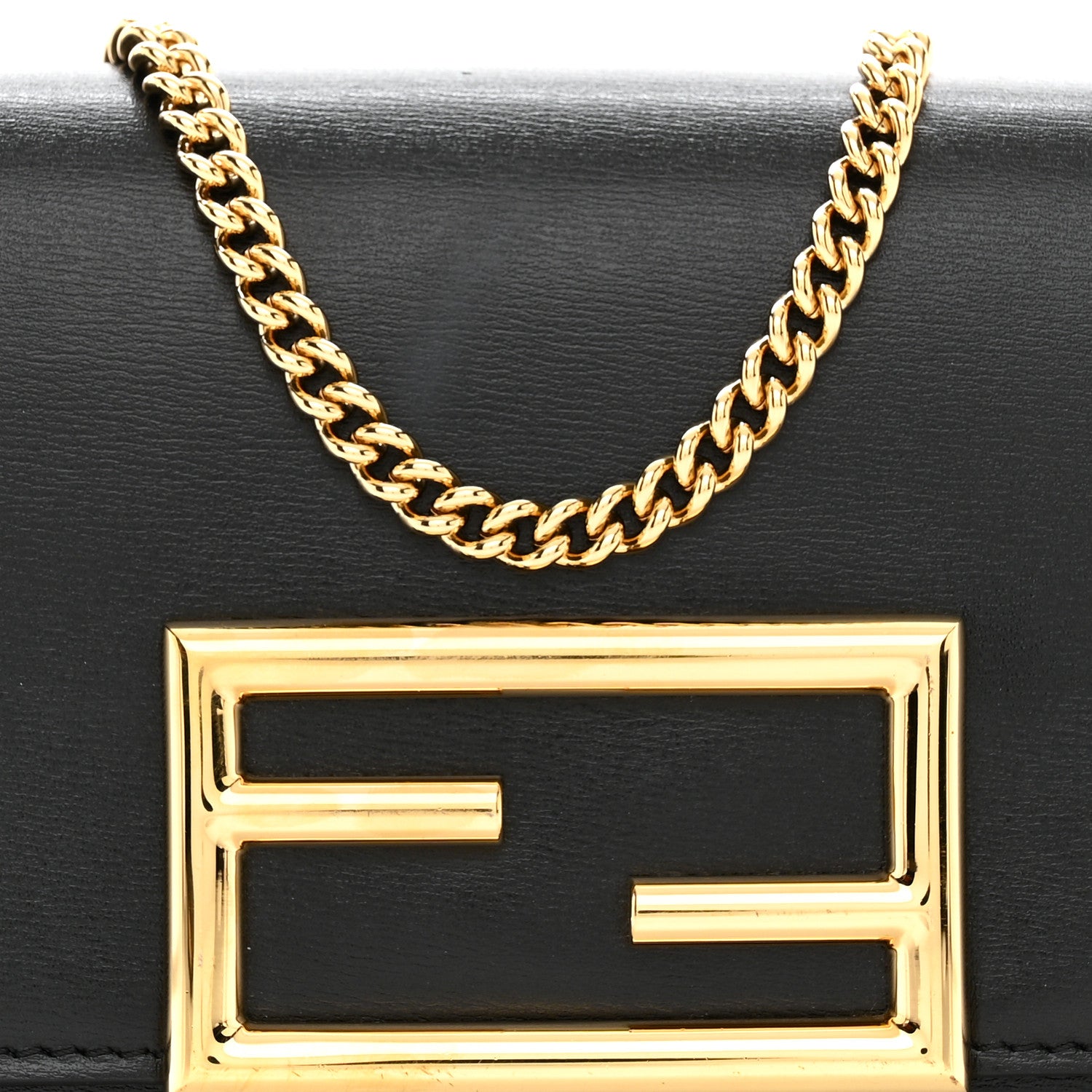 Fendi Vitello Palmellato Wallet on Chain with Pouches Black 8 of 10