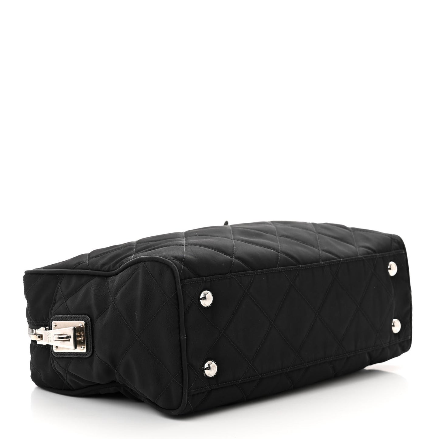Nylon Tessuto Impuntu Quilted Shoulder Bag Black