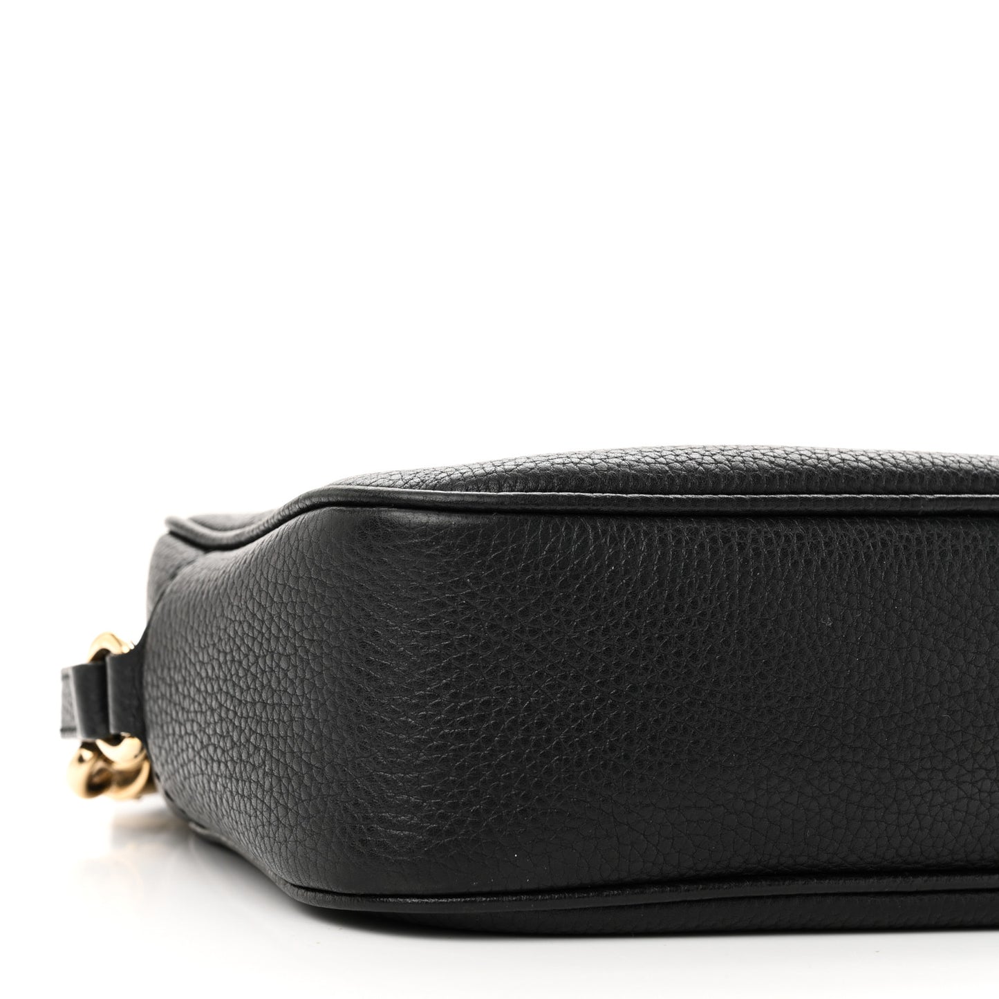 Pebbled Calfskin Small Soho Disco Bag Black