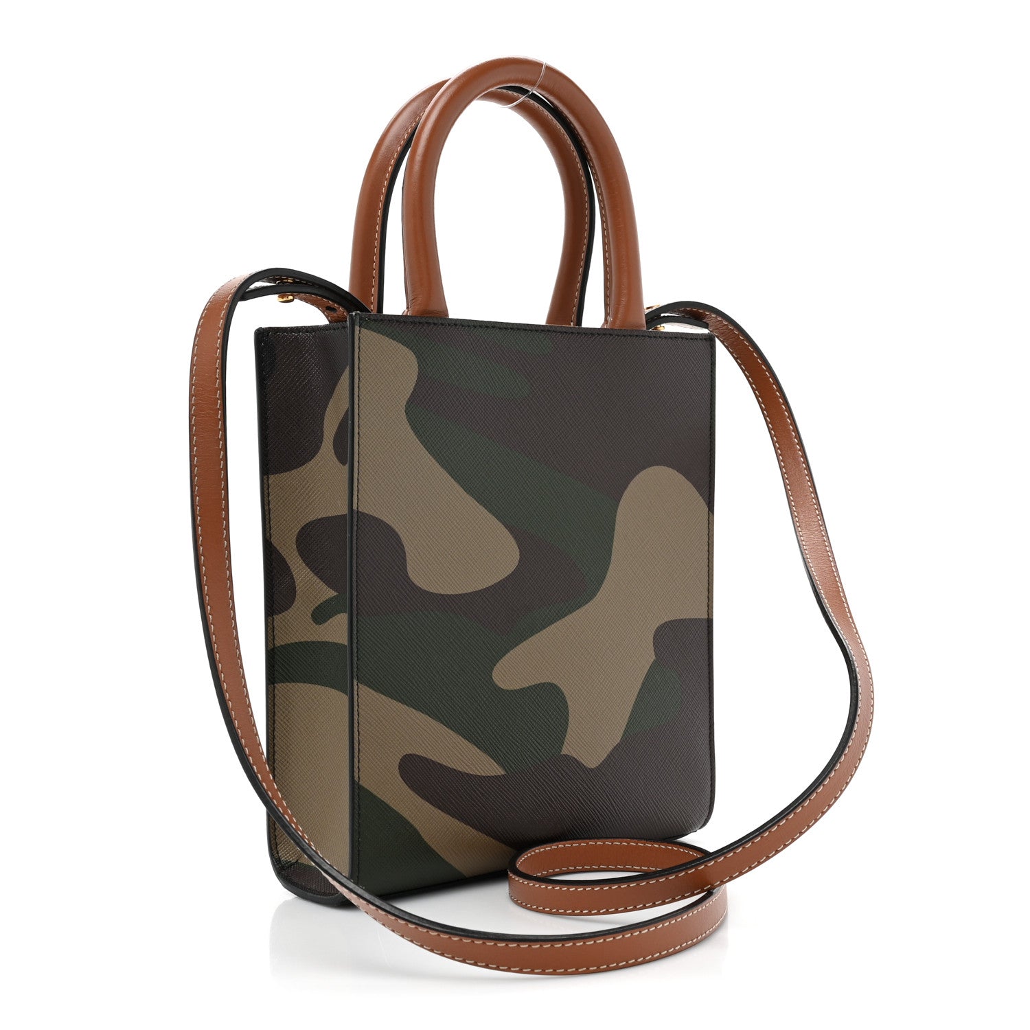 Celine Canvas Calfskin Mini Vertical Cabas Khaki 3 of 10