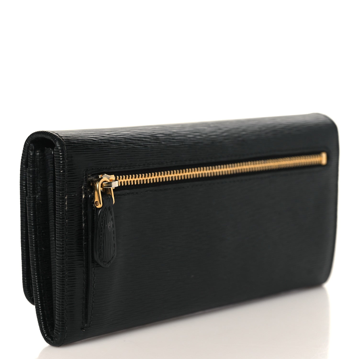 Prada Vitello Move Continental Flap Wallet Black 3 of 9