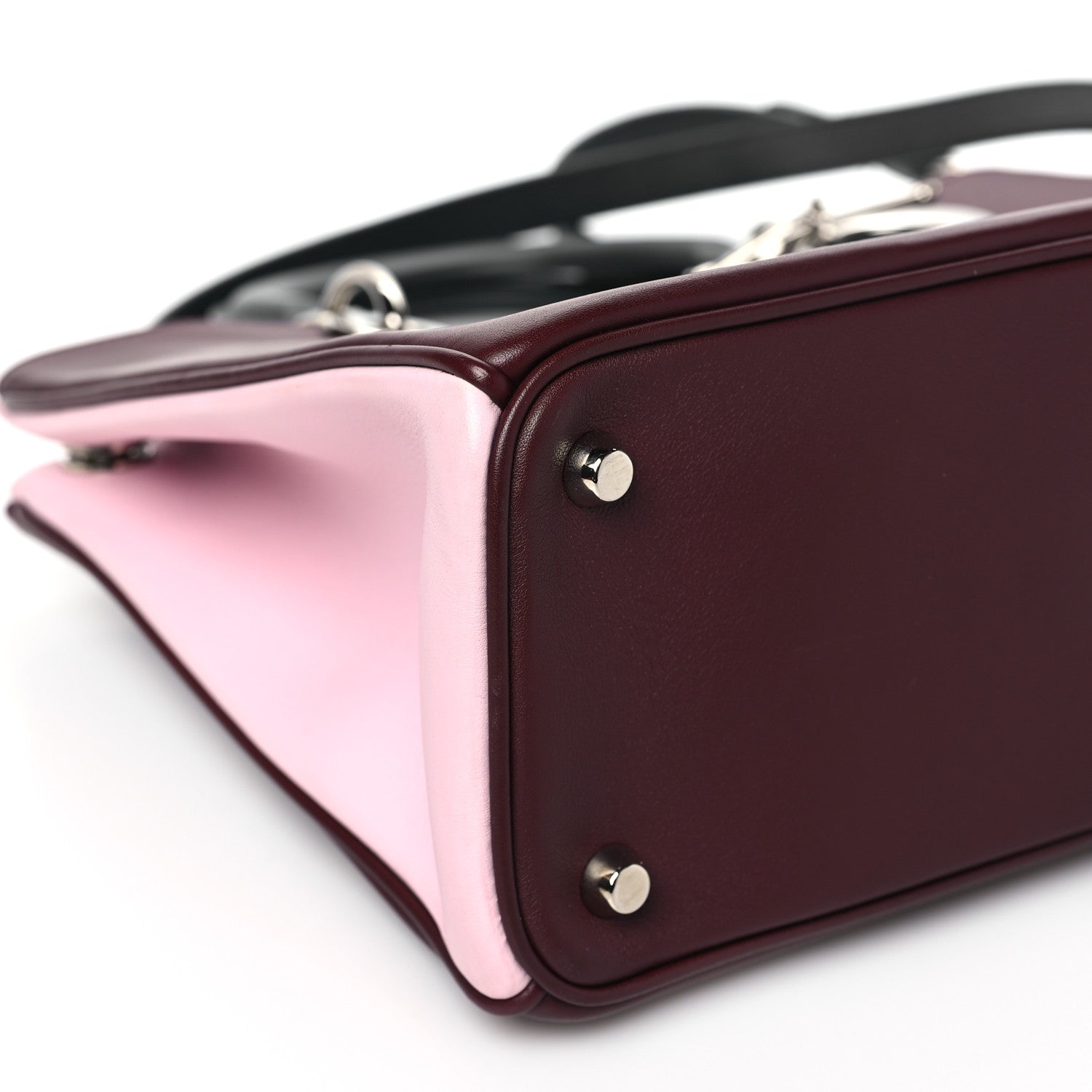Christian Dior Smooth Calfskin Medium Diorissimo Tote Burgundy Pink 9 of 11
