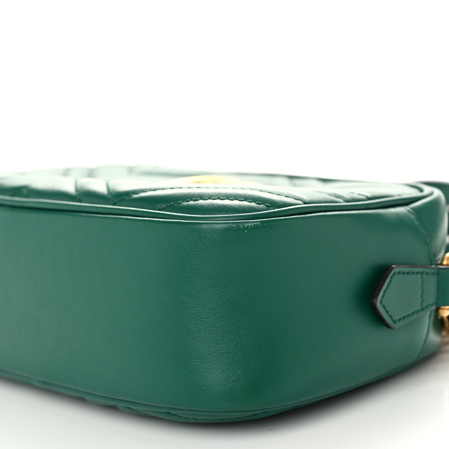 Calfskin Matelasse Small GG Marmont Chain Shoulder Bag Emerald Green