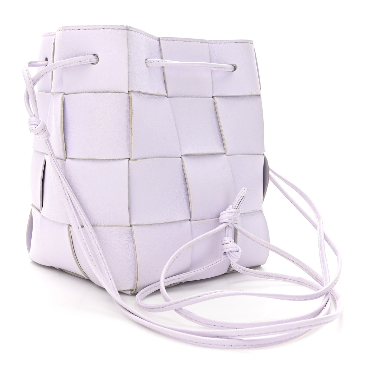 Calfskin Intreccio Small Cassette Bucket Bag Mirth Washed