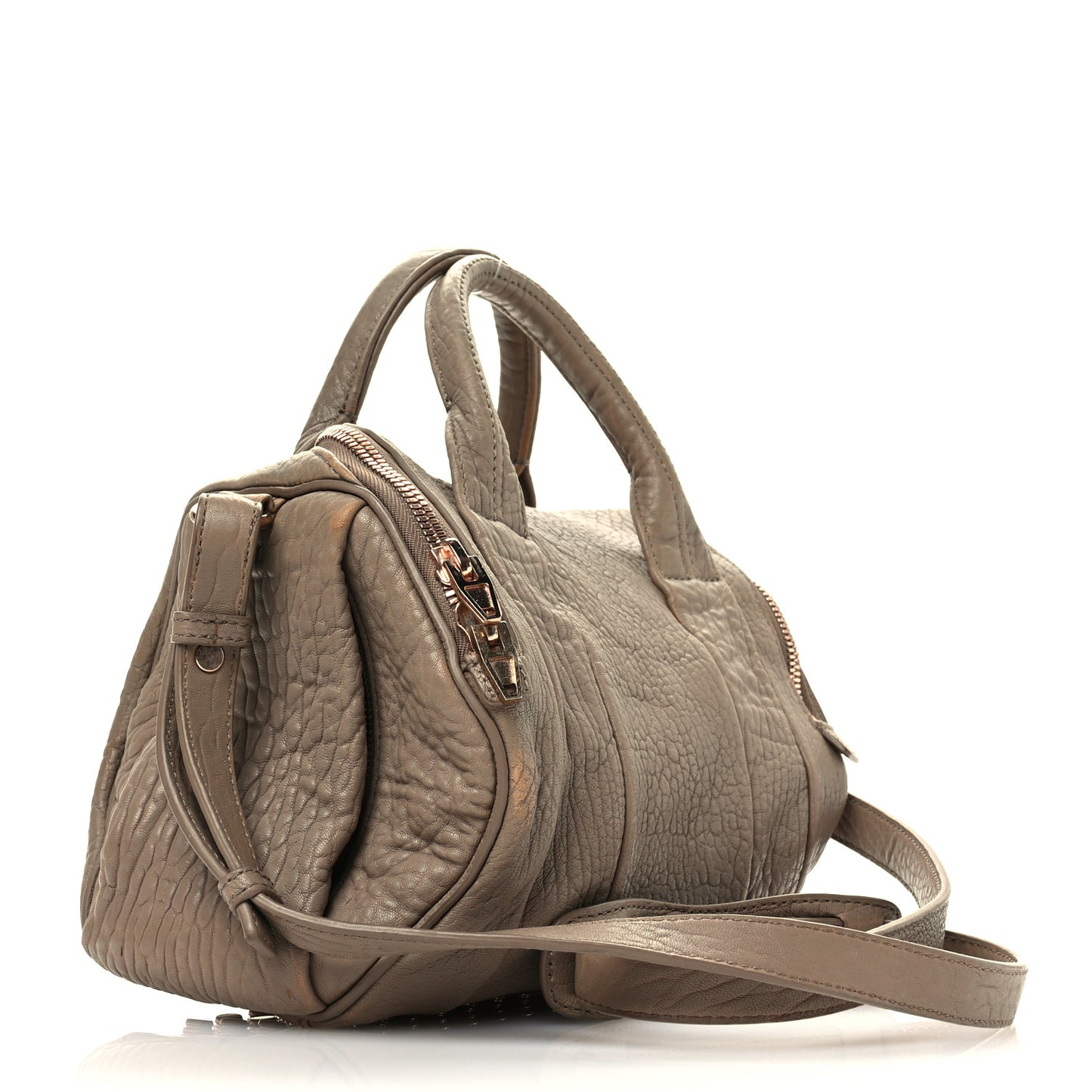 Pebbled Lambskin Rockie Latte Rose Gold Hardware