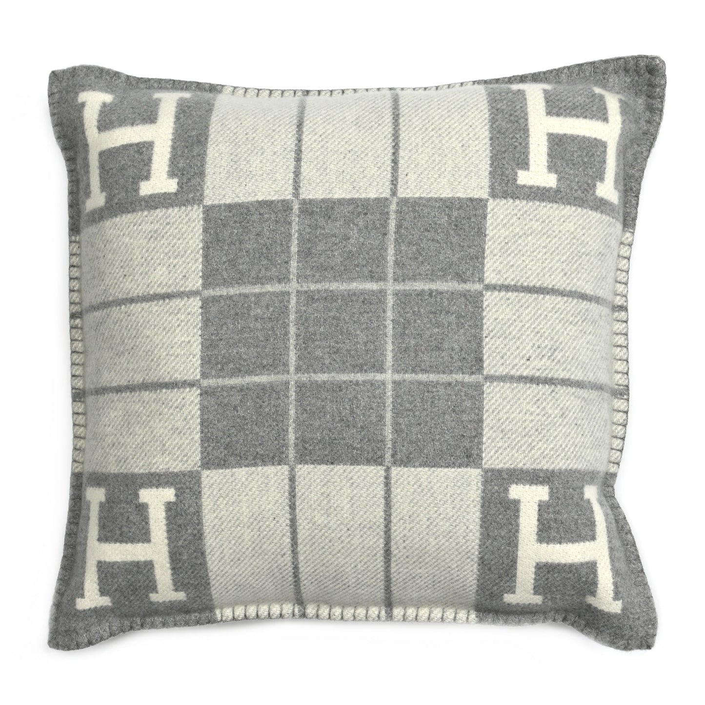 Wool Cashmere Avalon III Pillow PM Ecru Gris Clair