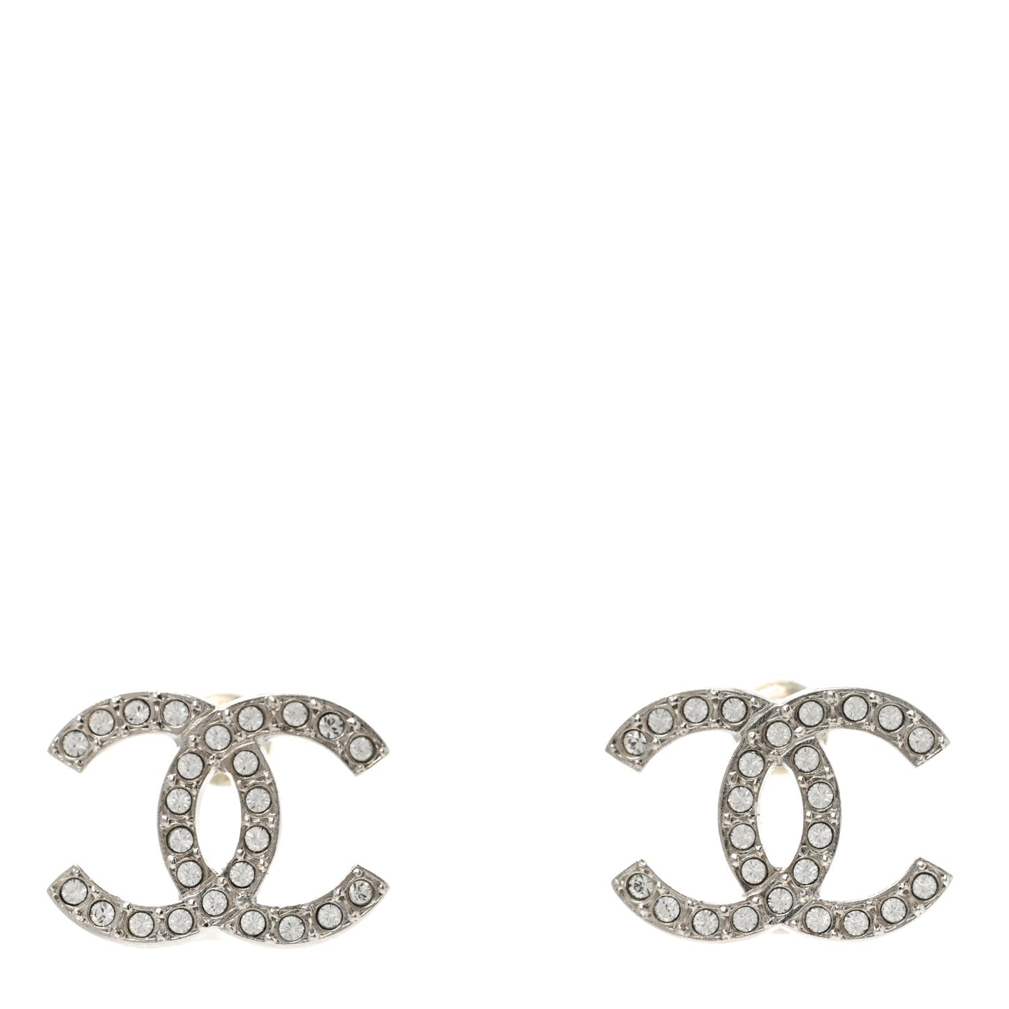 Crystal CC Earrings Silver