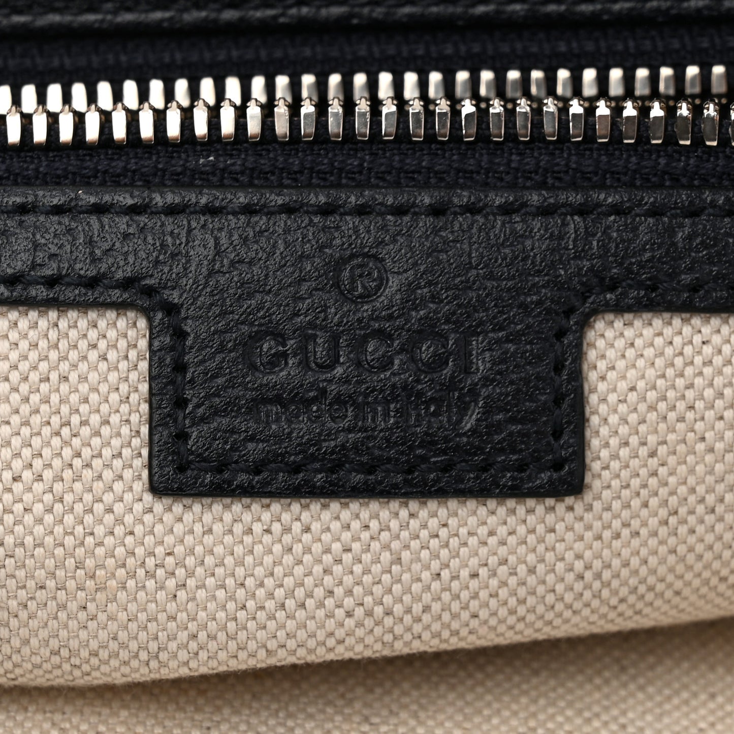 GG Supreme Monogram Textured Dollar Calfskin Web Small Ophidia Half Moon Hobo Beige Blue