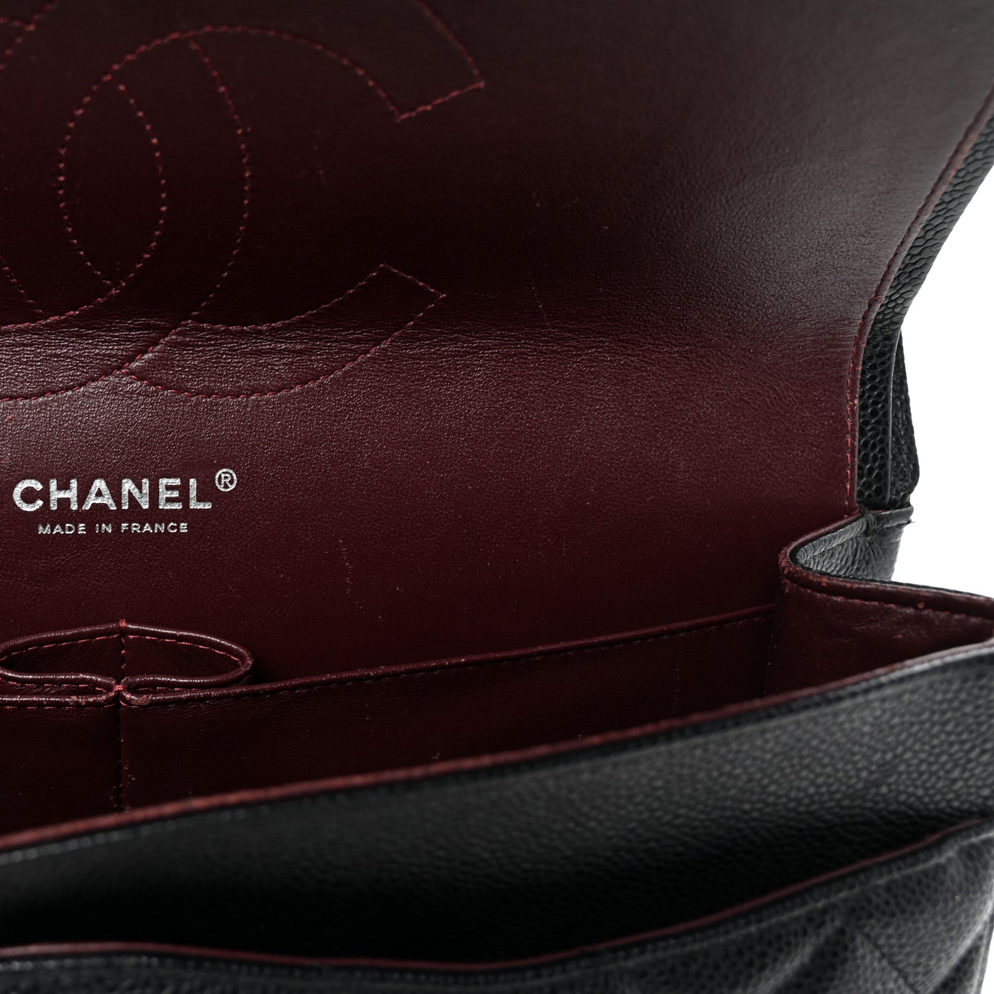 Caviar Quilted Jumbo Double Flap Black